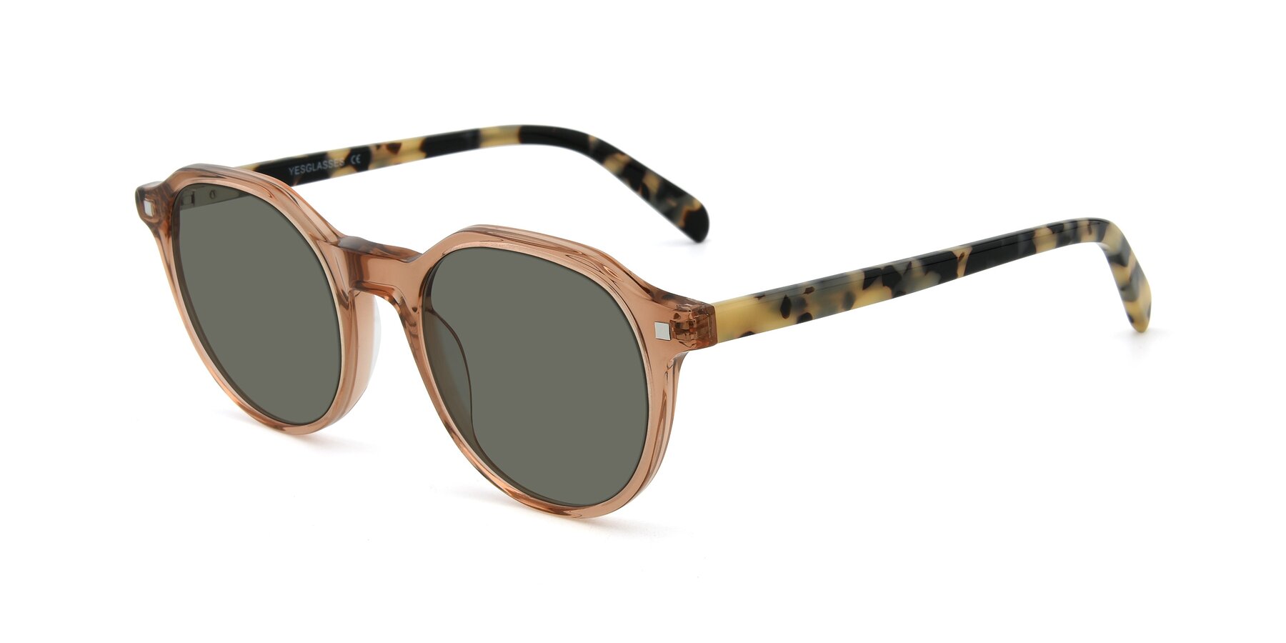 Angle of 17425 in Transparent Caramel with Gray Polarized Lenses