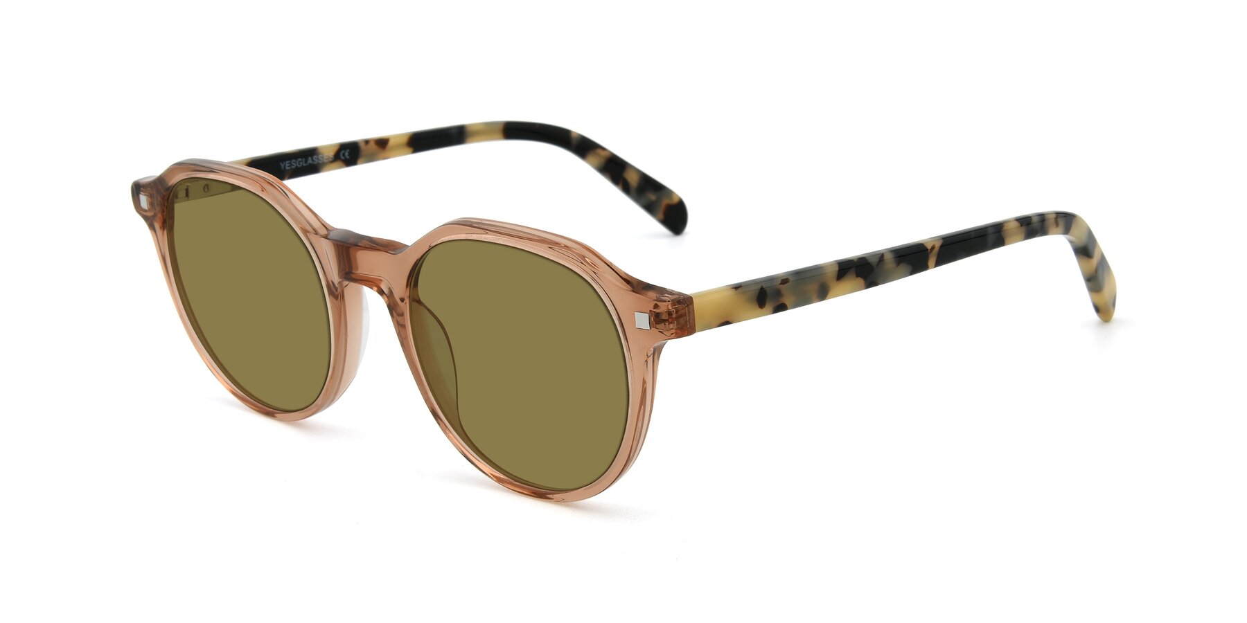 Angle of 17425 in Transparent Caramel with Brown Polarized Lenses