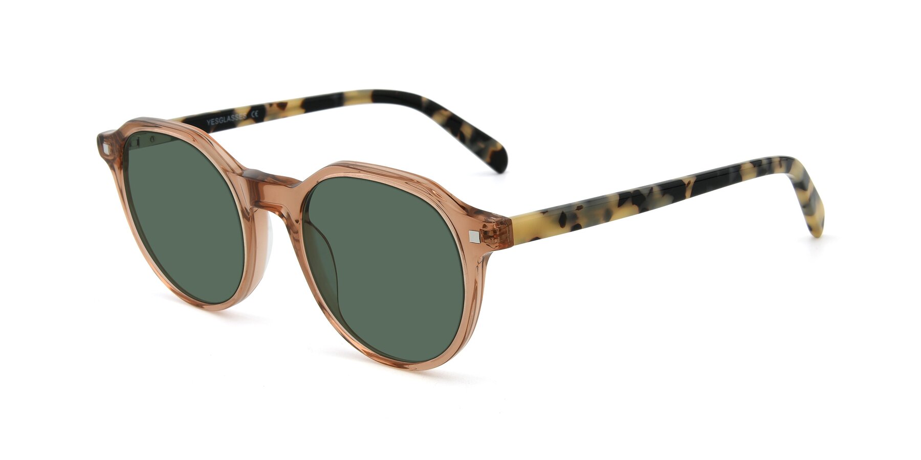 Angle of 17425 in Transparent Caramel with Green Polarized Lenses