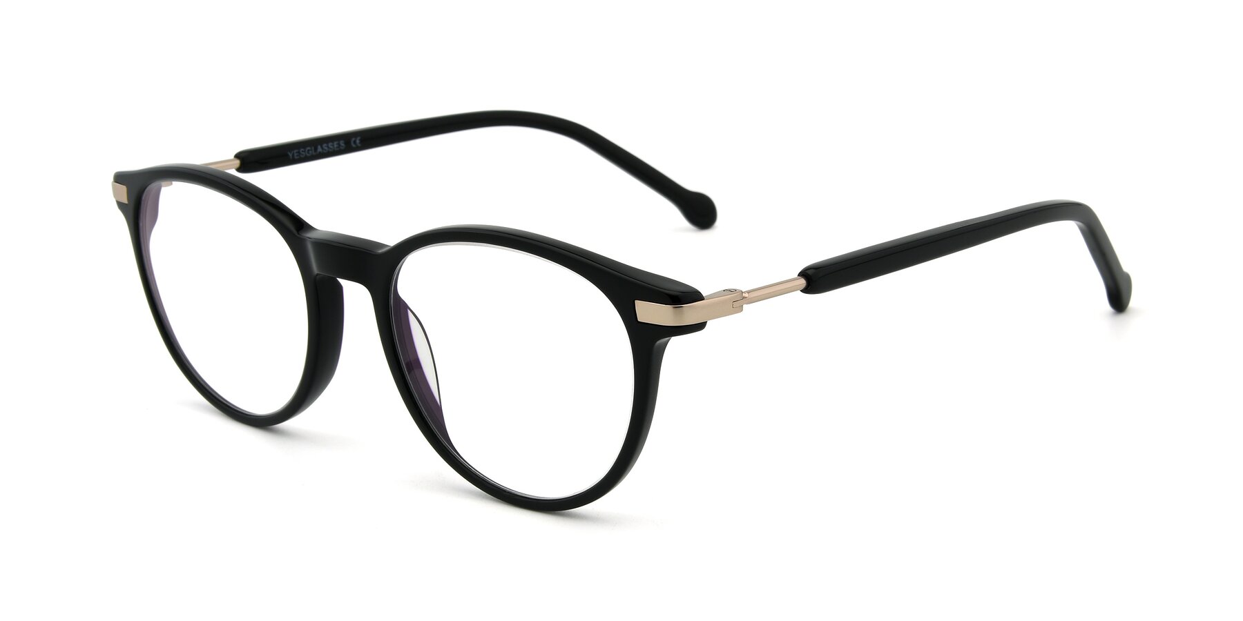 Angle of 17429 in Black with Clear Blue Light Blocking Lenses