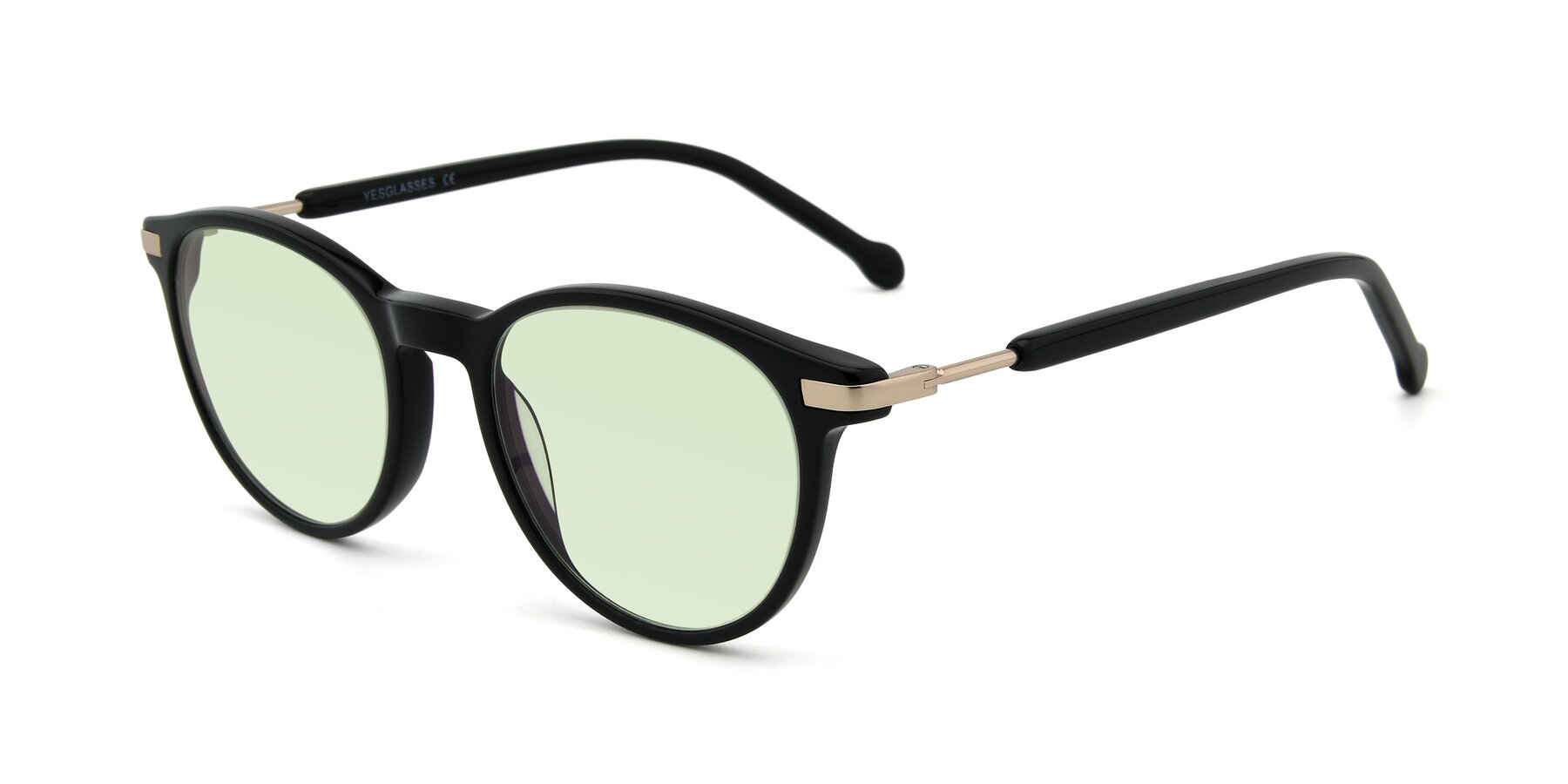 Angle of 17429 in Black with Light Green Tinted Lenses