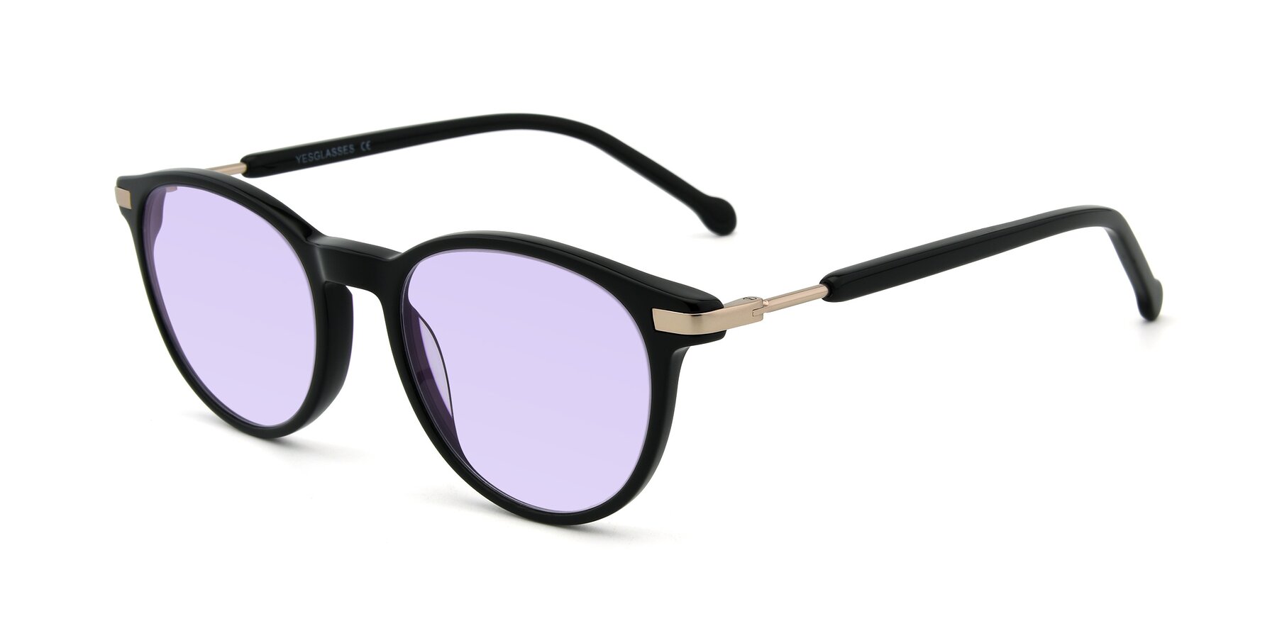 Angle of 17429 in Black with Light Purple Tinted Lenses
