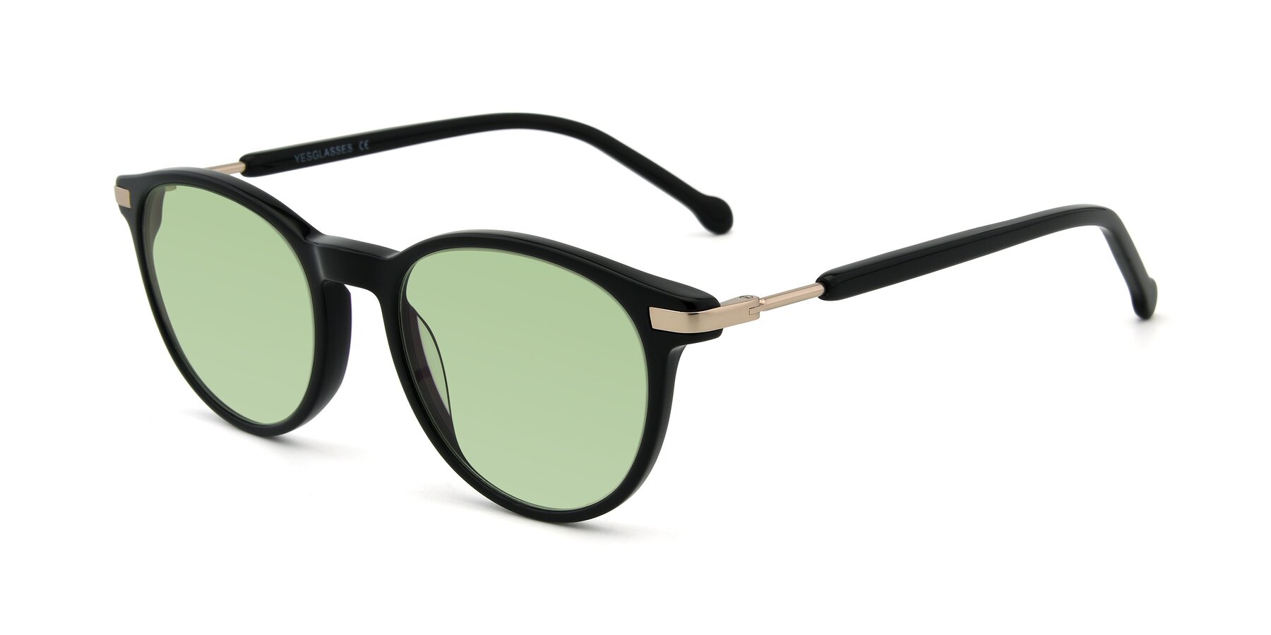 Angle of 17429 in Black with Medium Green Tinted Lenses