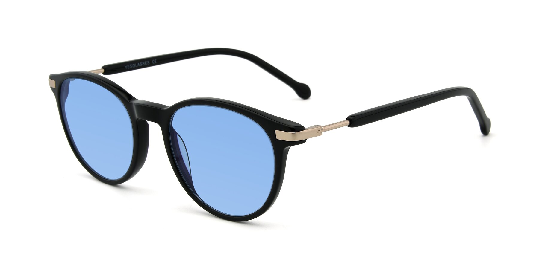 Angle of 17429 in Black with Medium Blue Tinted Lenses