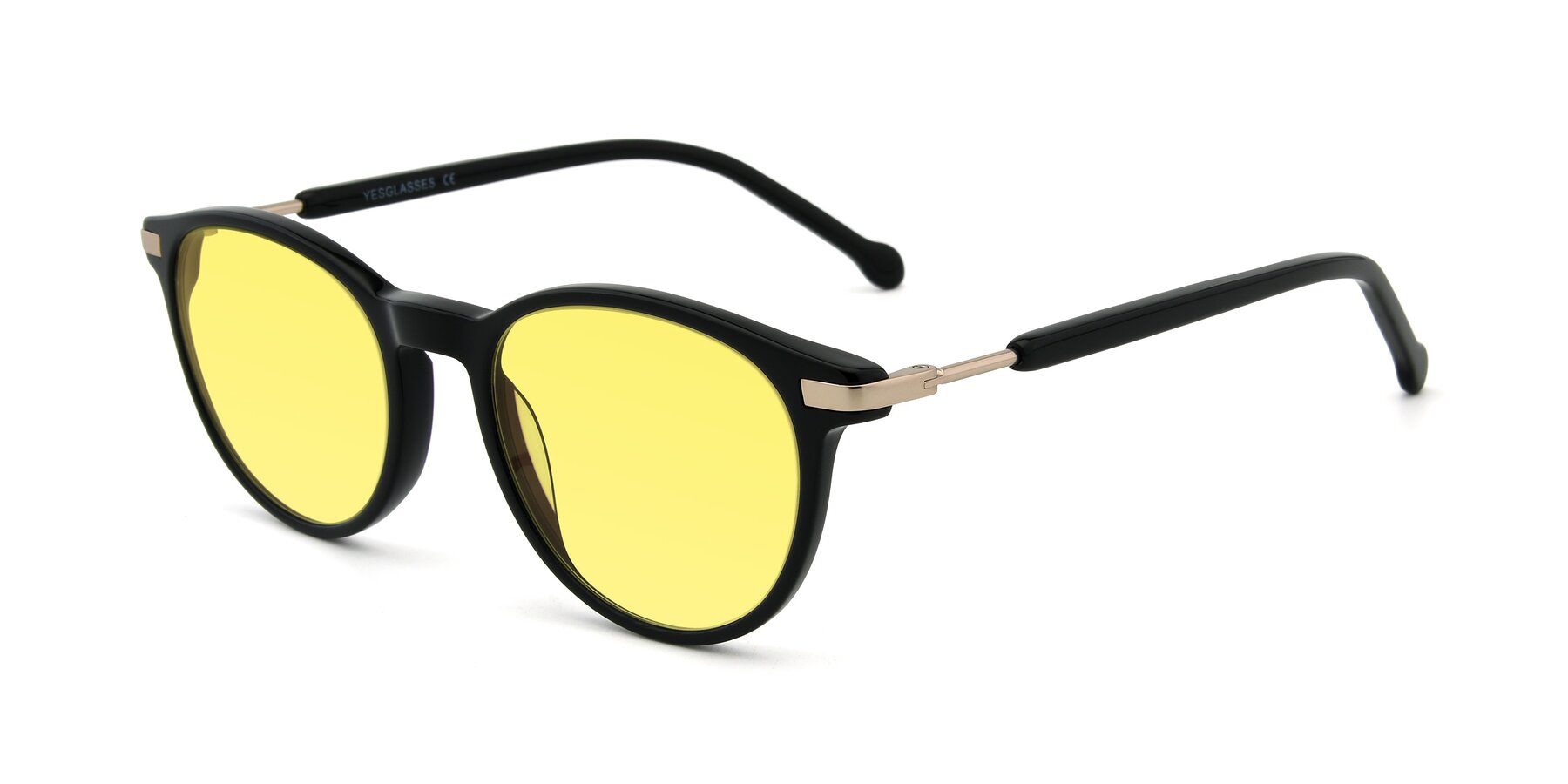 Angle of 17429 in Black with Medium Yellow Tinted Lenses