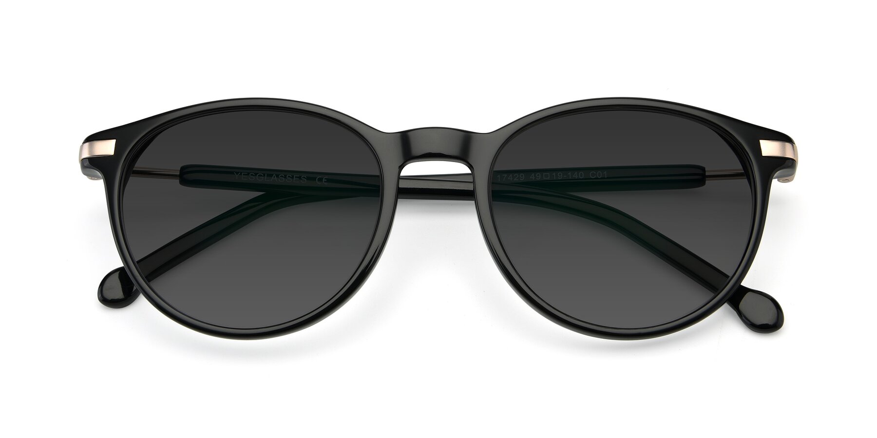 Folded Front of 17429 in Black with Gray Tinted Lenses