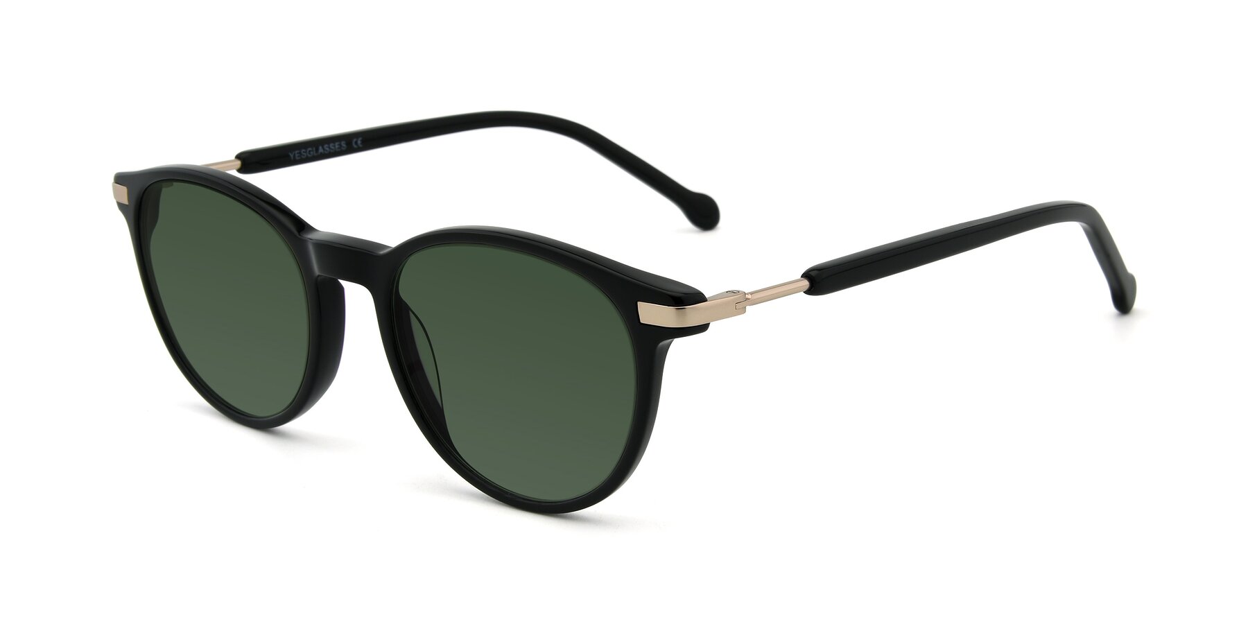 Angle of 17429 in Black with Green Tinted Lenses