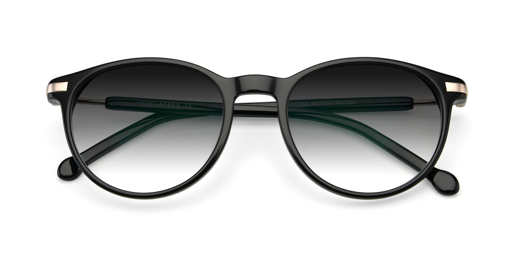 Folded Front of 17429 in Black with Gray Gradient Lenses