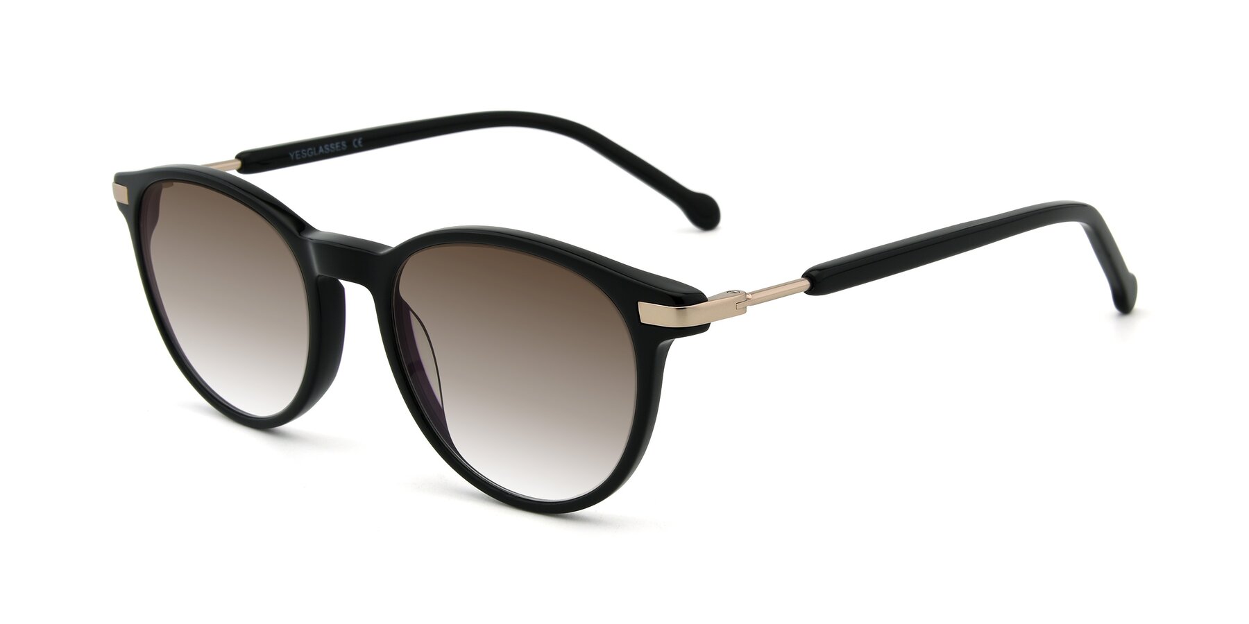 Angle of 17429 in Black with Brown Gradient Lenses