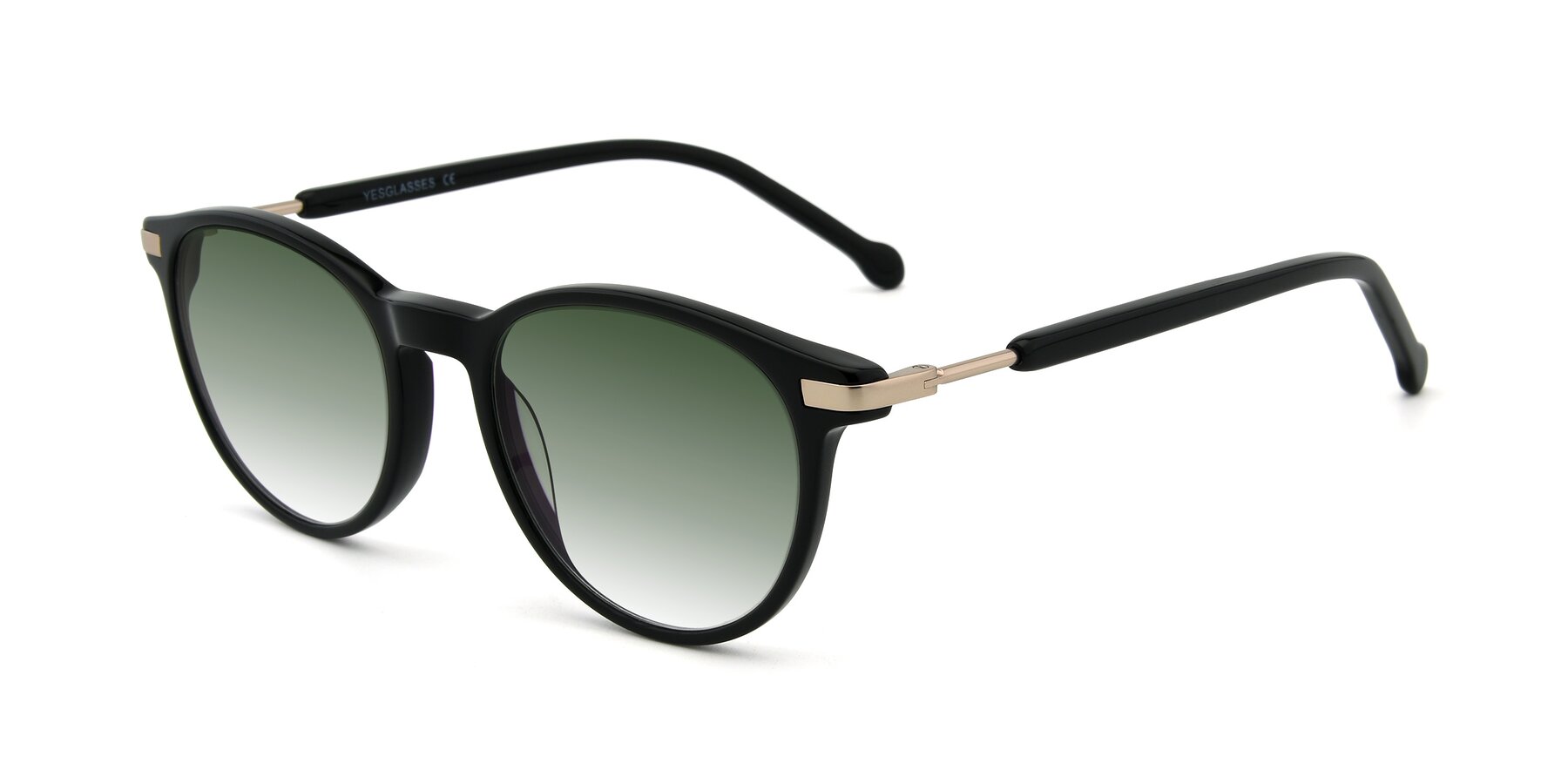 Angle of 17429 in Black with Green Gradient Lenses