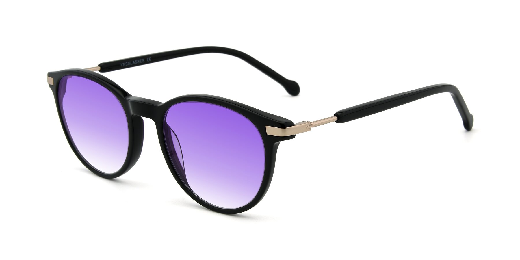 Angle of 17429 in Black with Purple Gradient Lenses