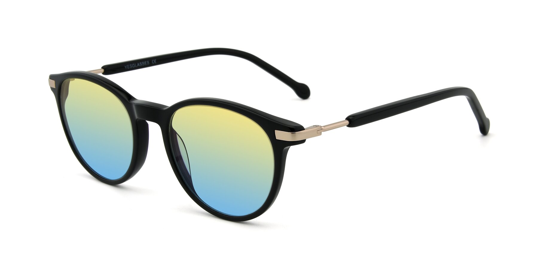 Angle of 17429 in Black with Yellow / Blue Gradient Lenses