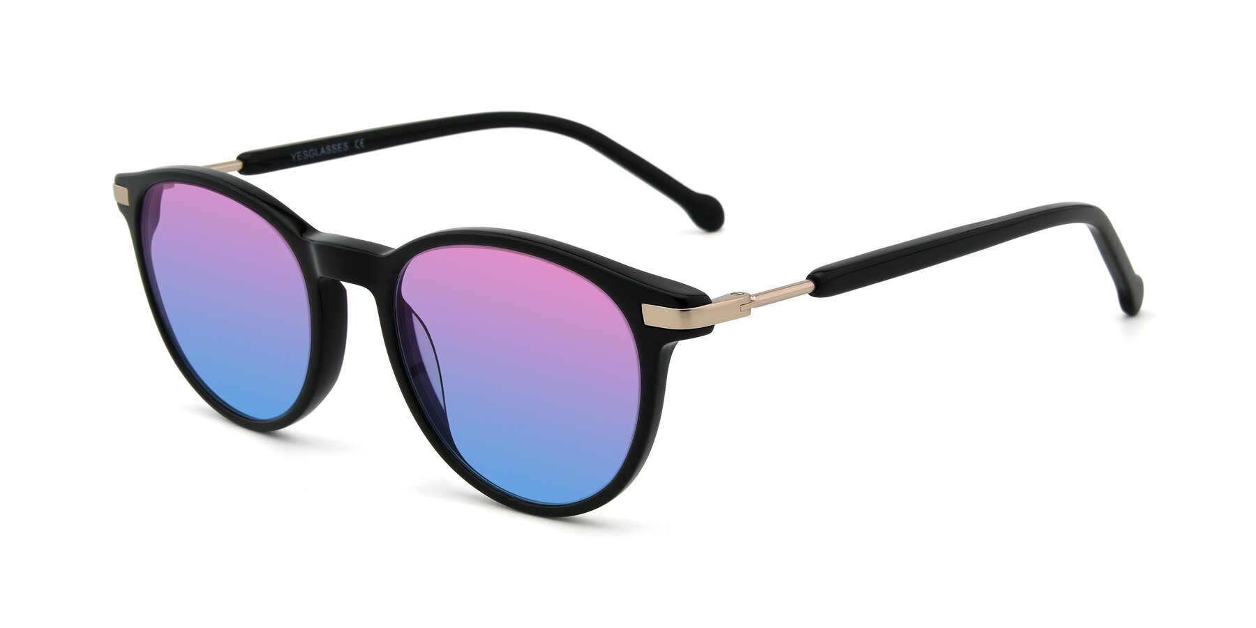 Angle of 17429 in Black with Pink / Blue Gradient Lenses