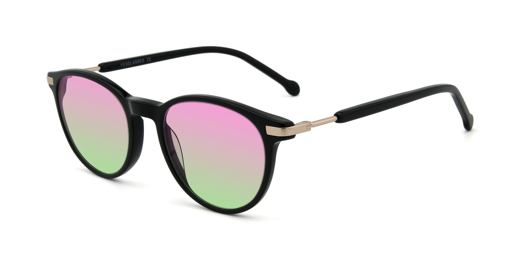 Angle of 17429 in Black with Pink / Green Gradient Lenses