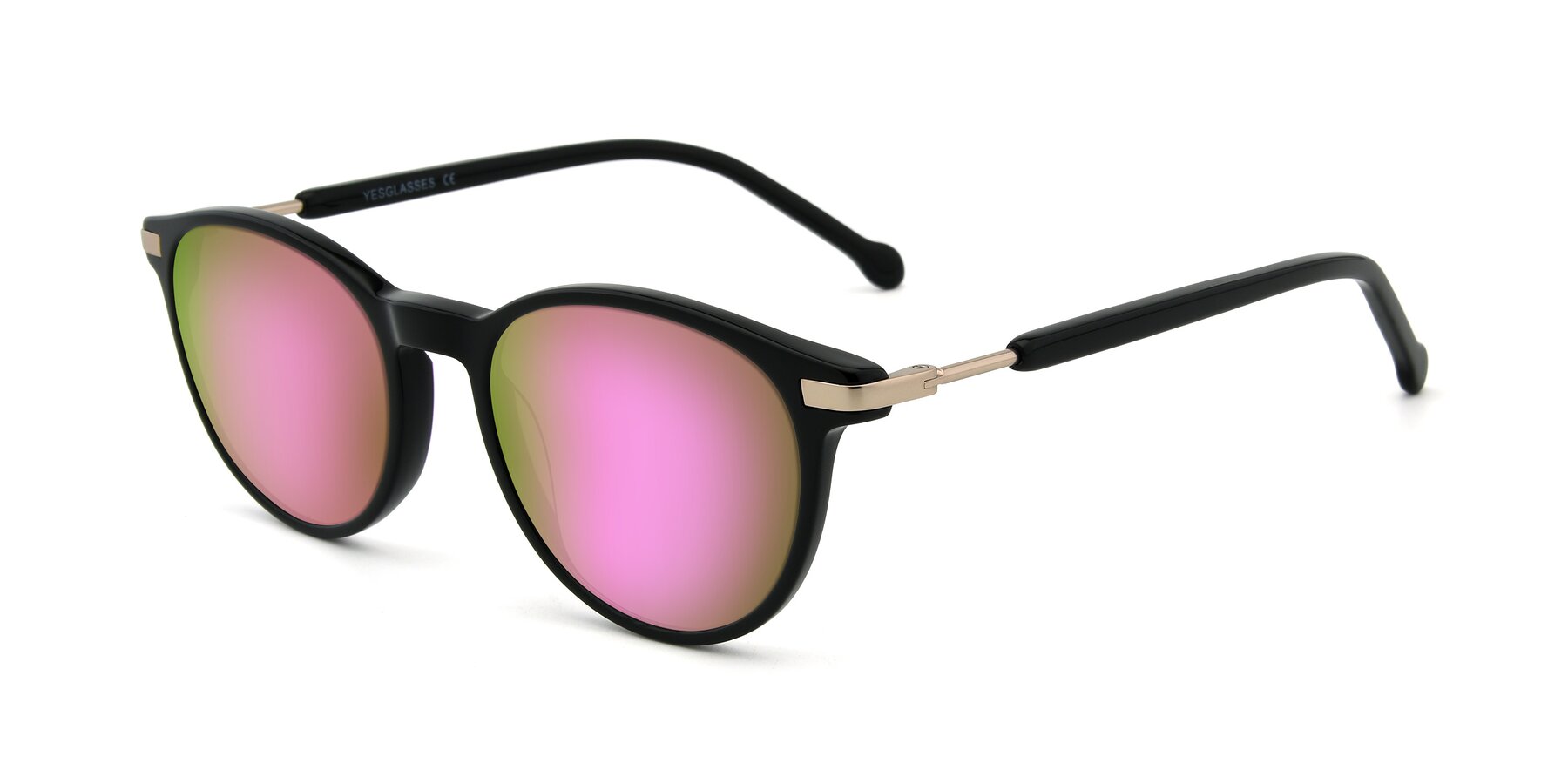 Angle of 17429 in Black with Pink Mirrored Lenses