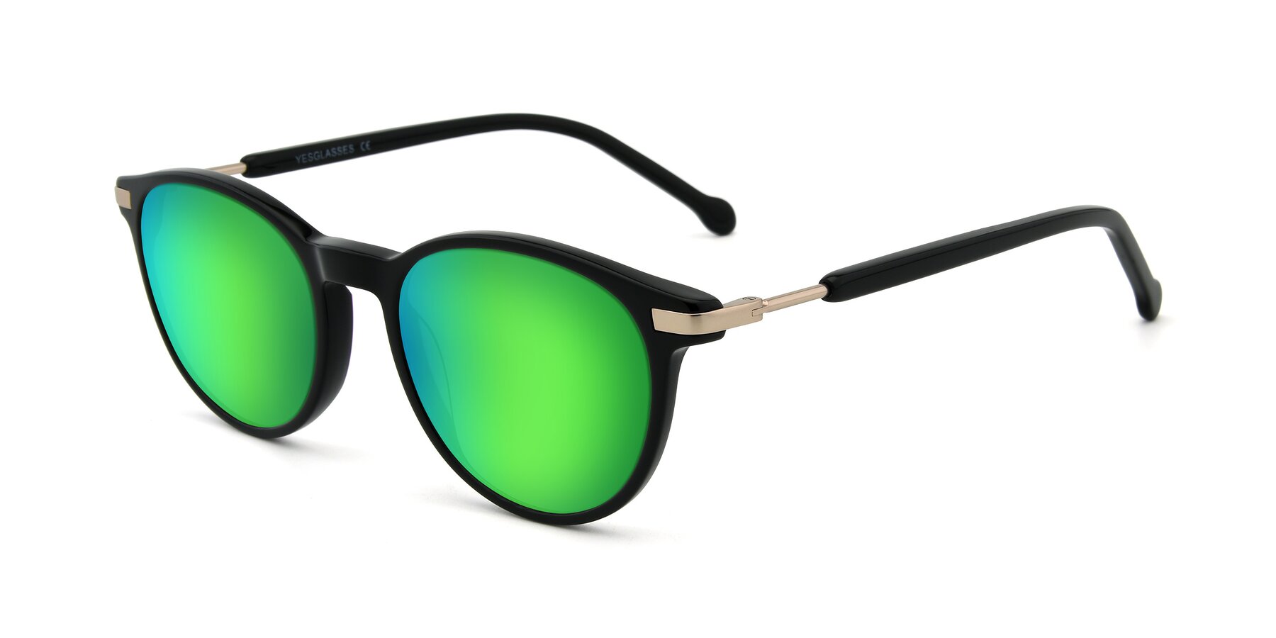 Angle of 17429 in Black with Green Mirrored Lenses