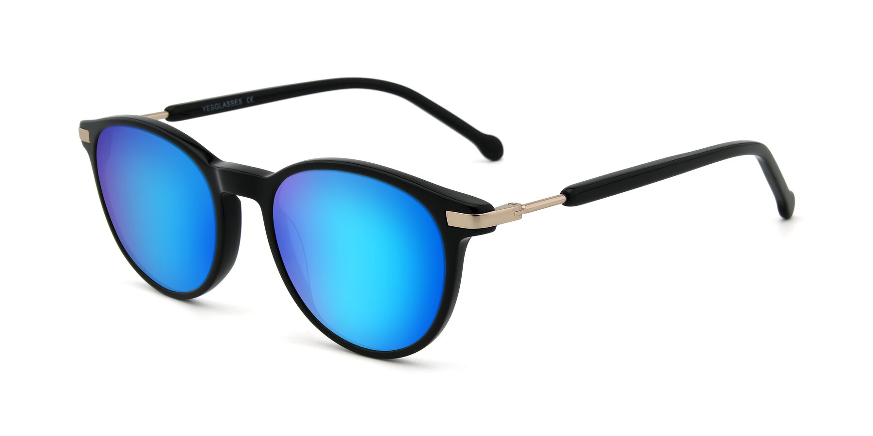Angle of 17429 in Black with Blue Mirrored Lenses
