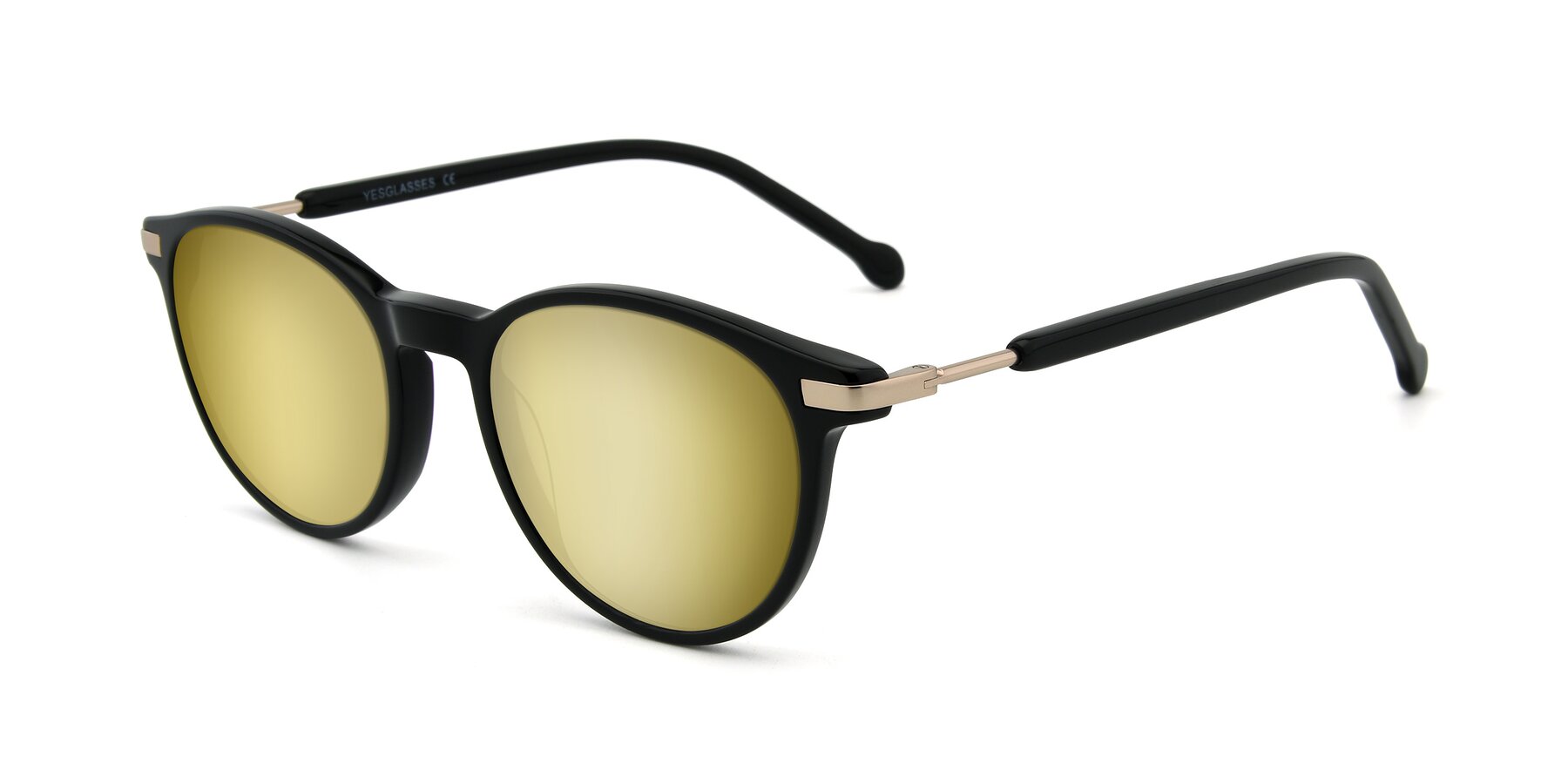 Angle of 17429 in Black with Gold Mirrored Lenses