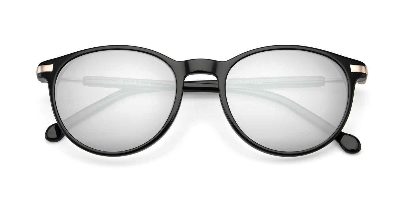 17429 - Black Flash Mirrored Sunglasses