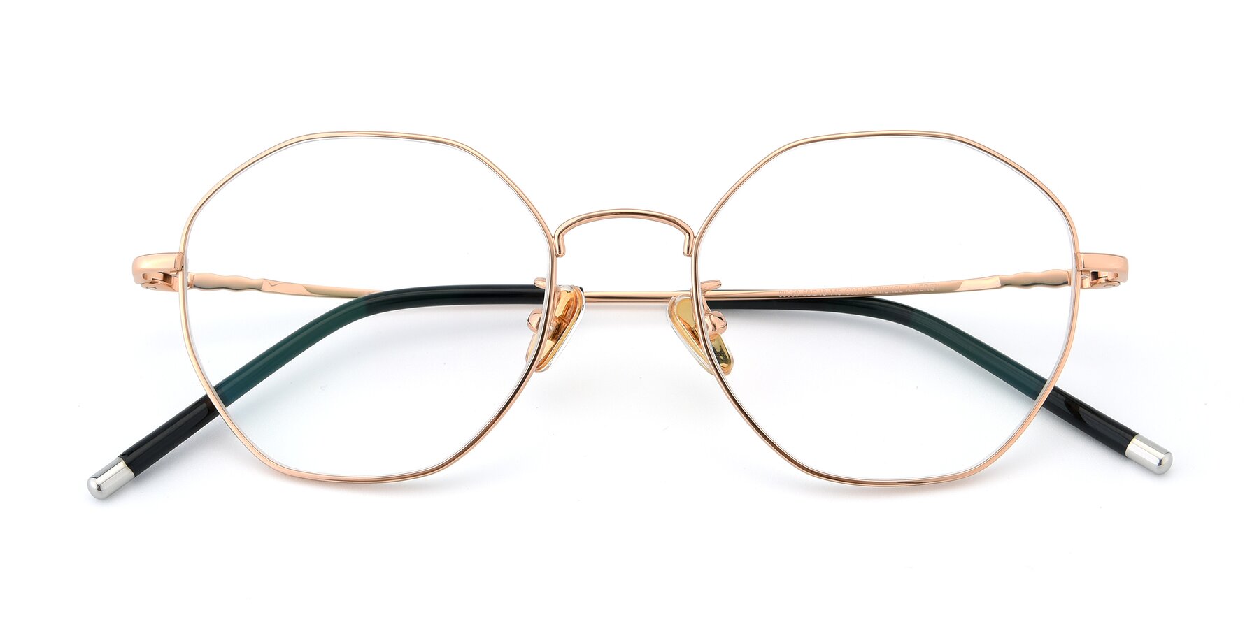Folded Front of 90059 in Gold with Clear Blue Light Blocking Lenses