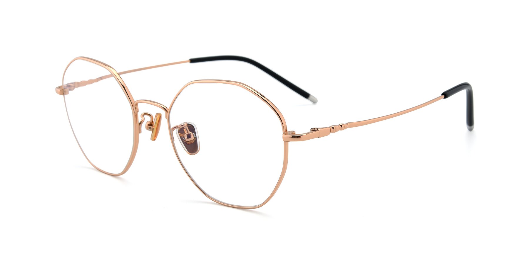 Angle of 90059 in Gold with Clear Blue Light Blocking Lenses
