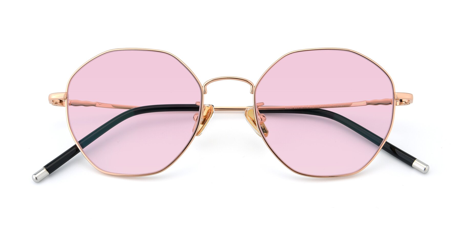 Folded Front of 90059 in Gold with Light Pink Tinted Lenses