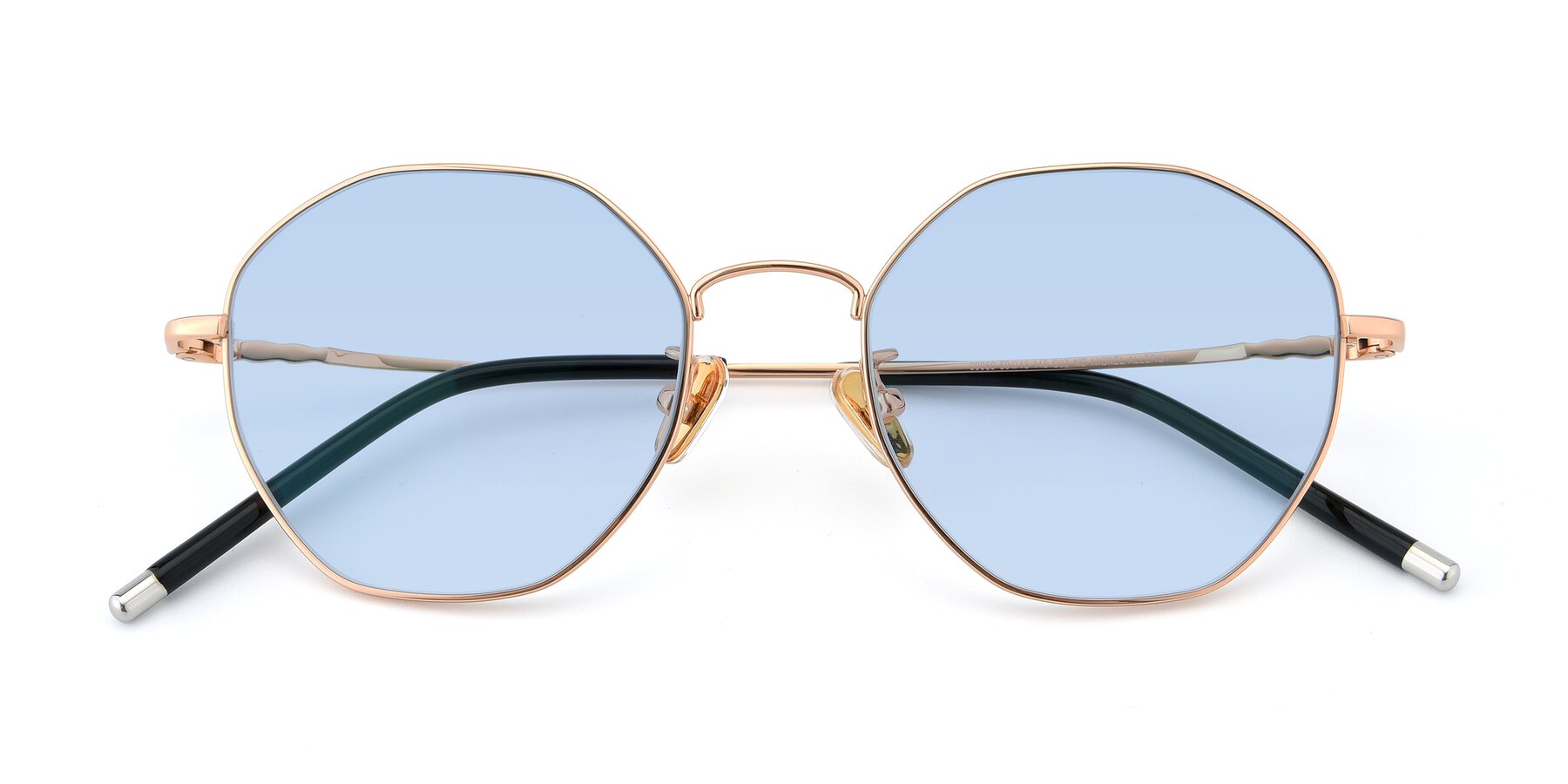Folded Front of 90059 in Gold with Light Blue Tinted Lenses