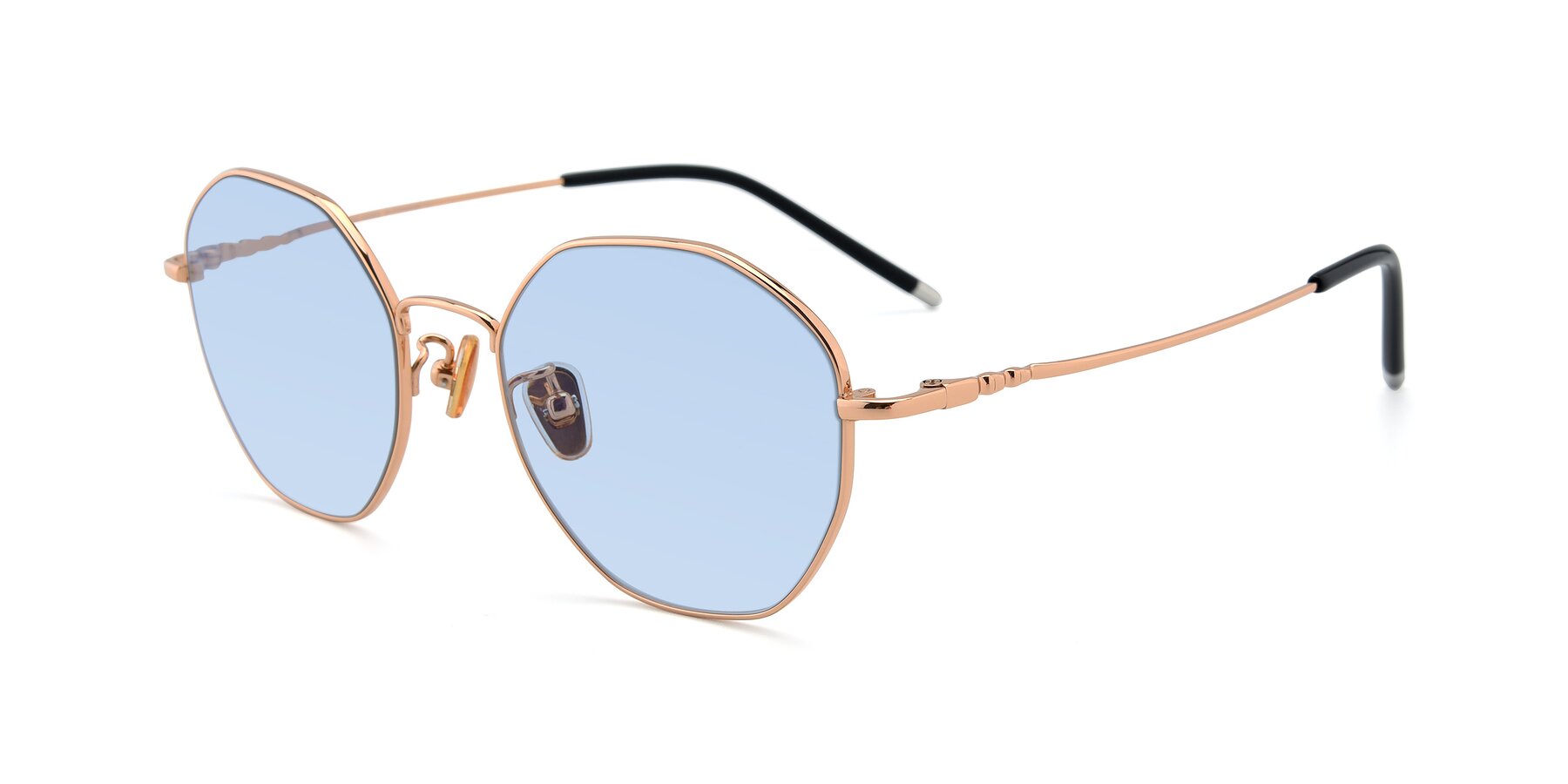 Angle of 90059 in Gold with Light Blue Tinted Lenses