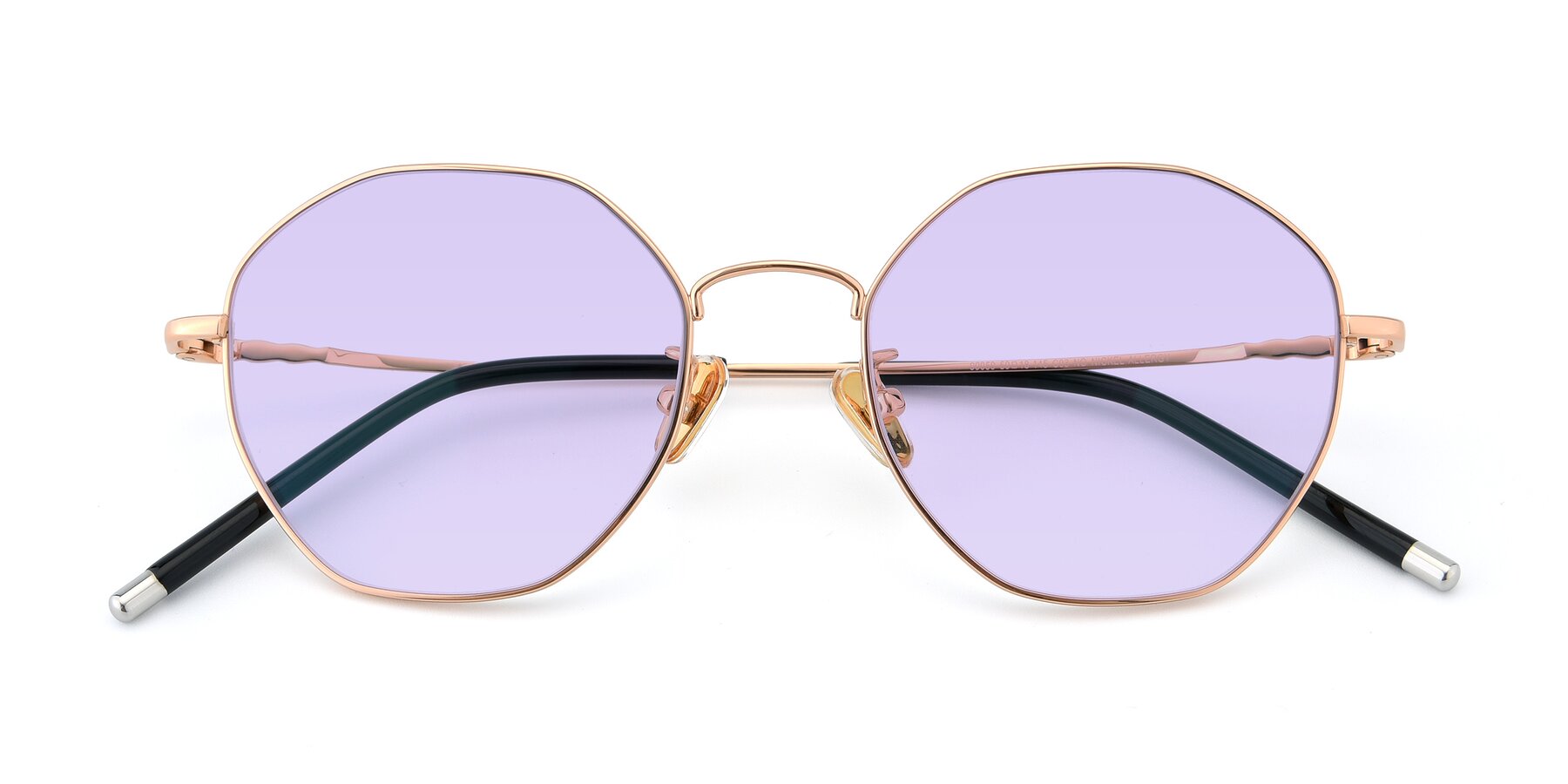 Folded Front of 90059 in Gold with Light Purple Tinted Lenses
