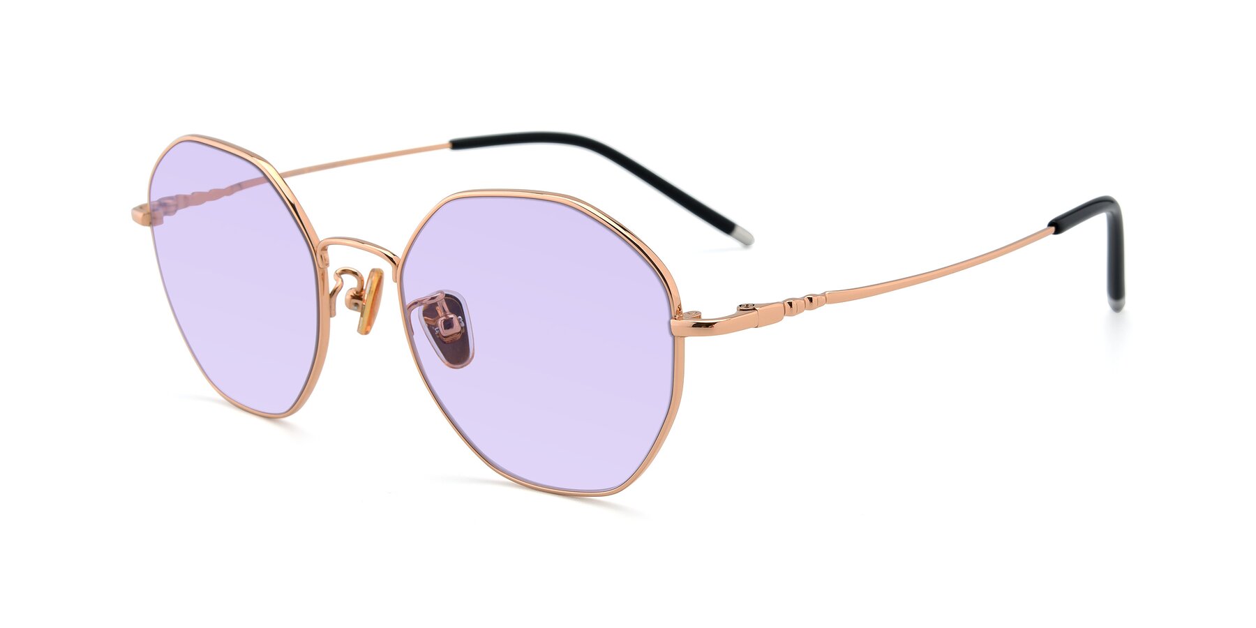 Angle of 90059 in Gold with Light Purple Tinted Lenses