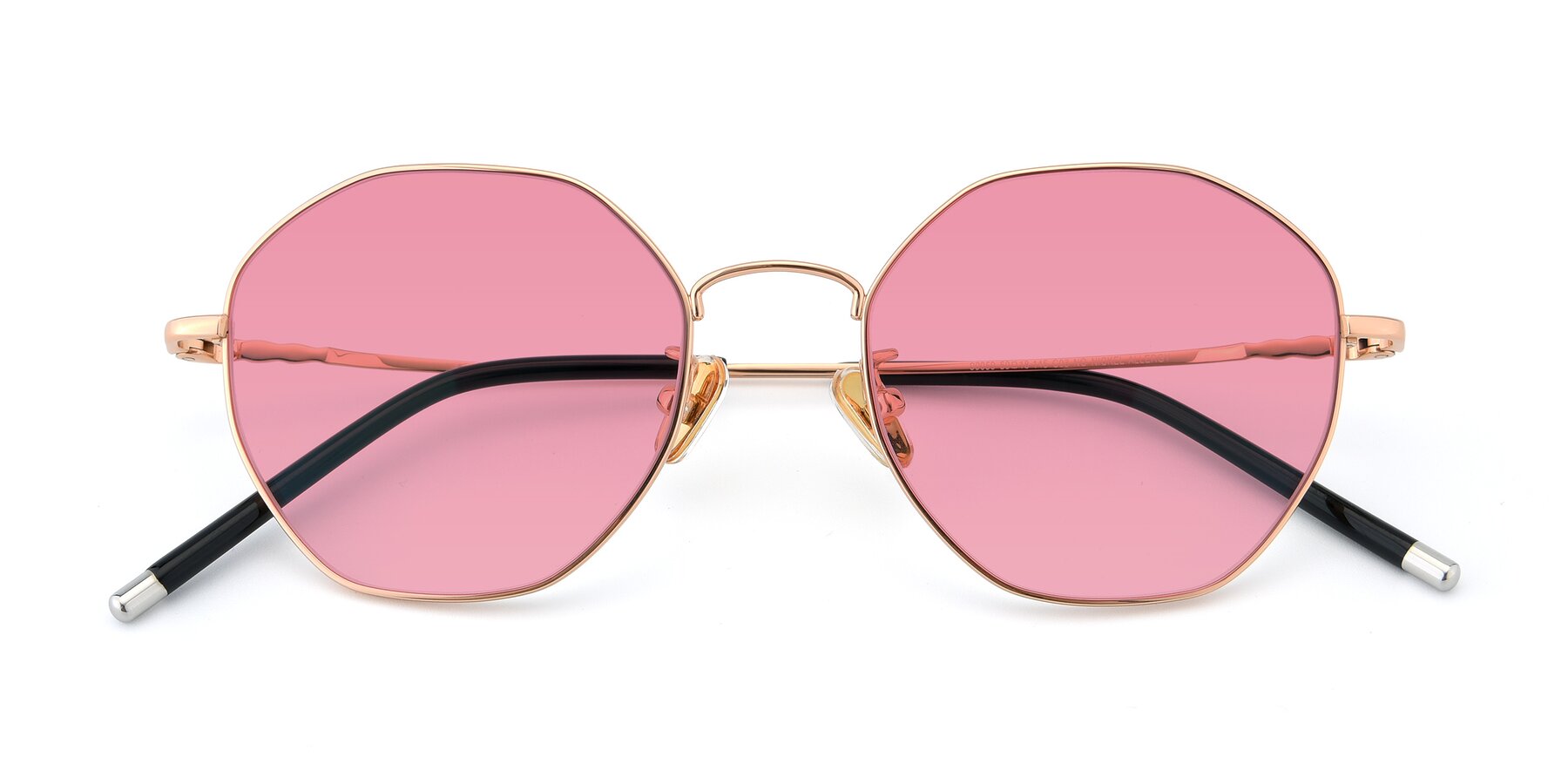 Folded Front of 90059 in Gold with Pink Tinted Lenses