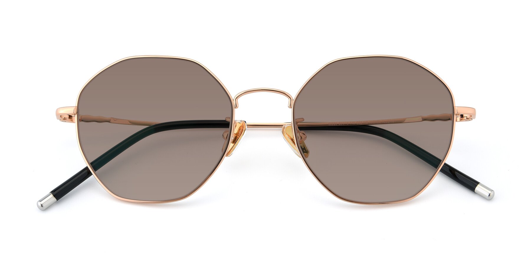 Folded Front of 90059 in Gold with Medium Brown Tinted Lenses