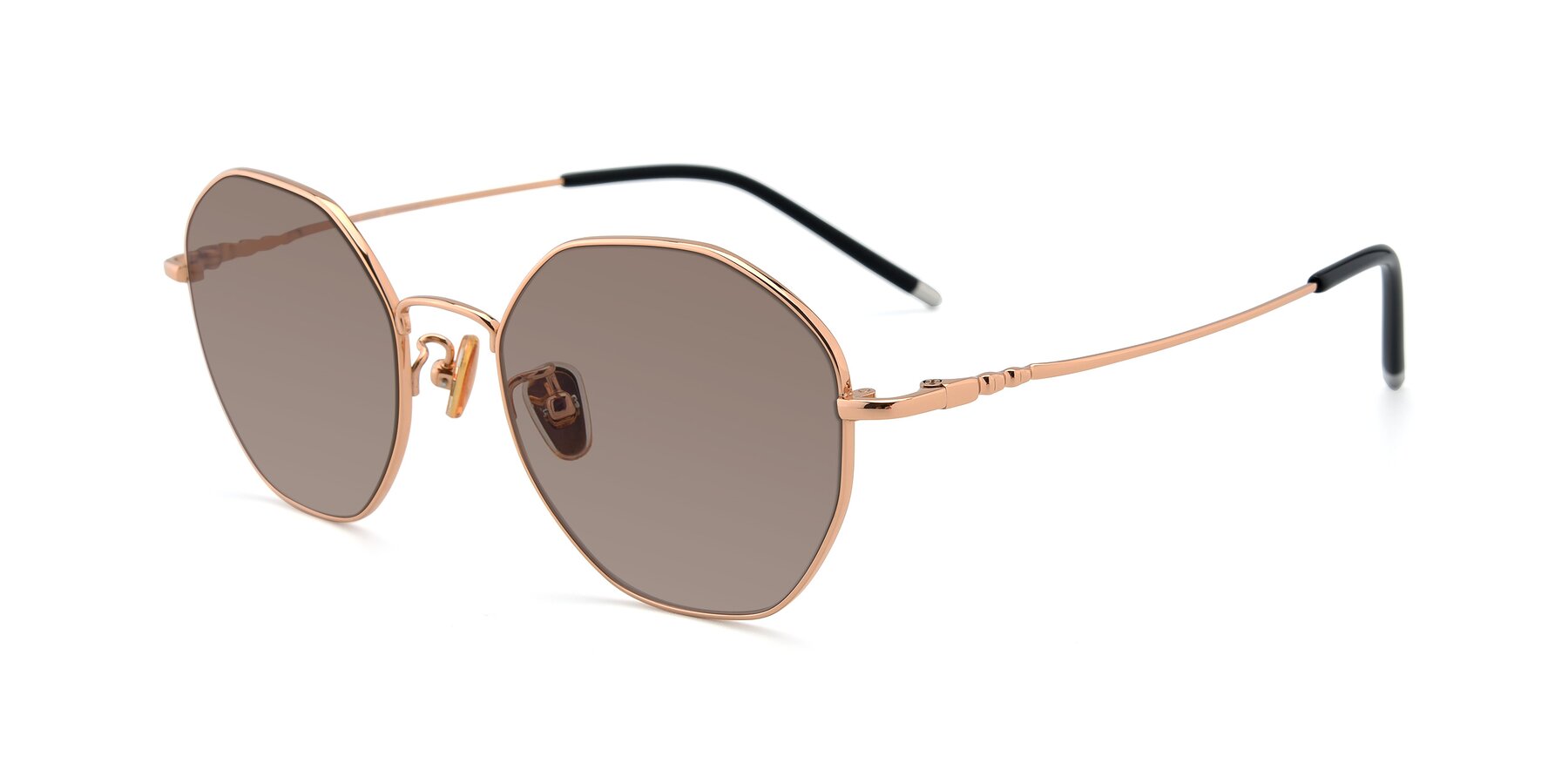 Angle of 90059 in Gold with Medium Brown Tinted Lenses