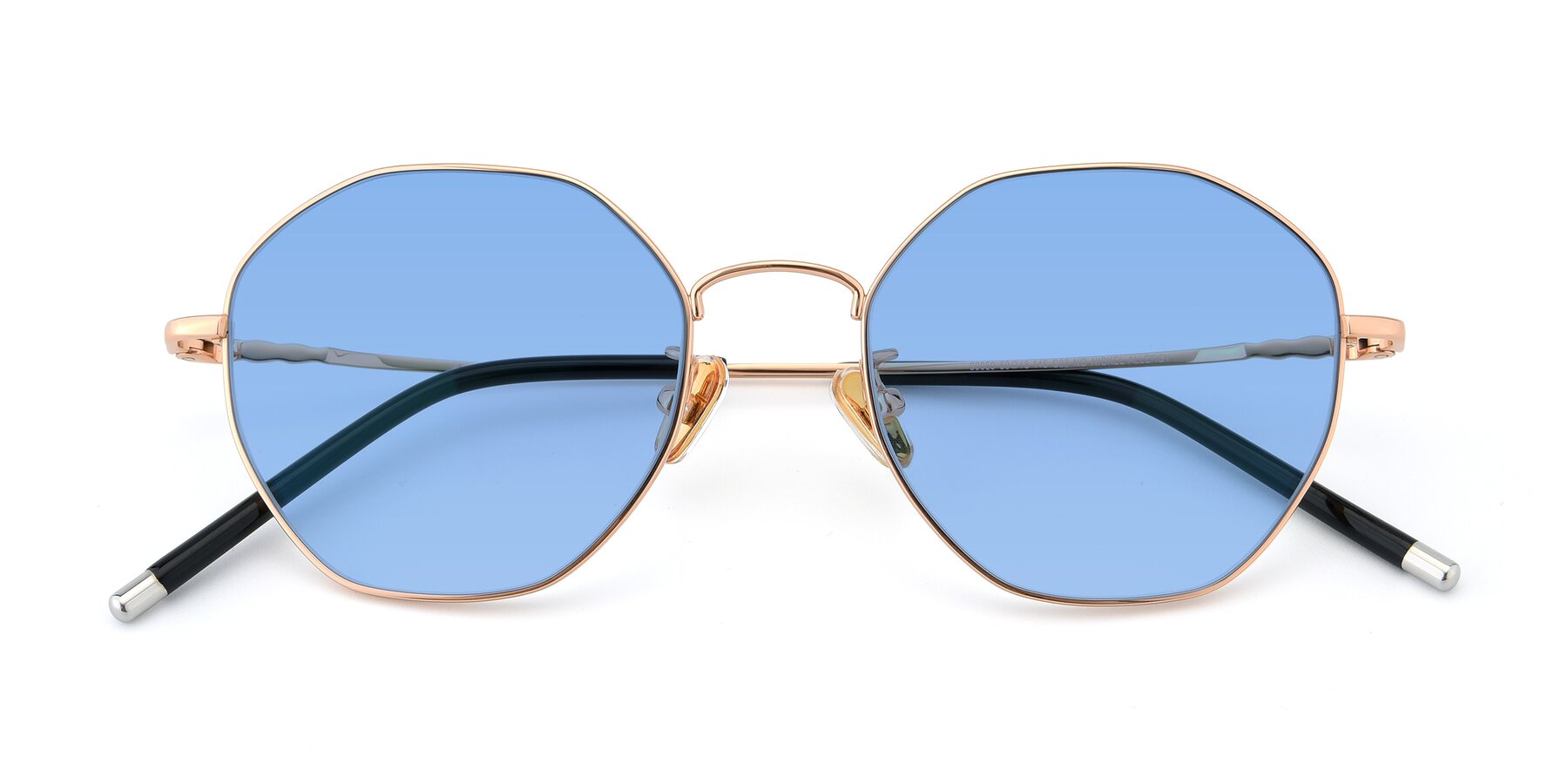 Folded Front of 90059 in Gold with Medium Blue Tinted Lenses