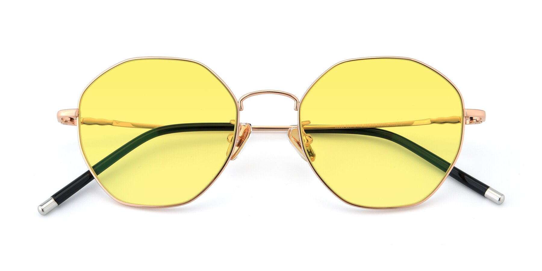 Folded Front of 90059 in Gold with Medium Yellow Tinted Lenses