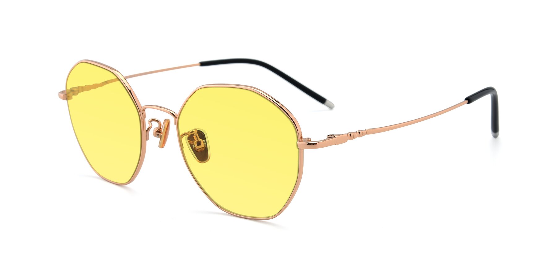 Angle of 90059 in Gold with Medium Yellow Tinted Lenses