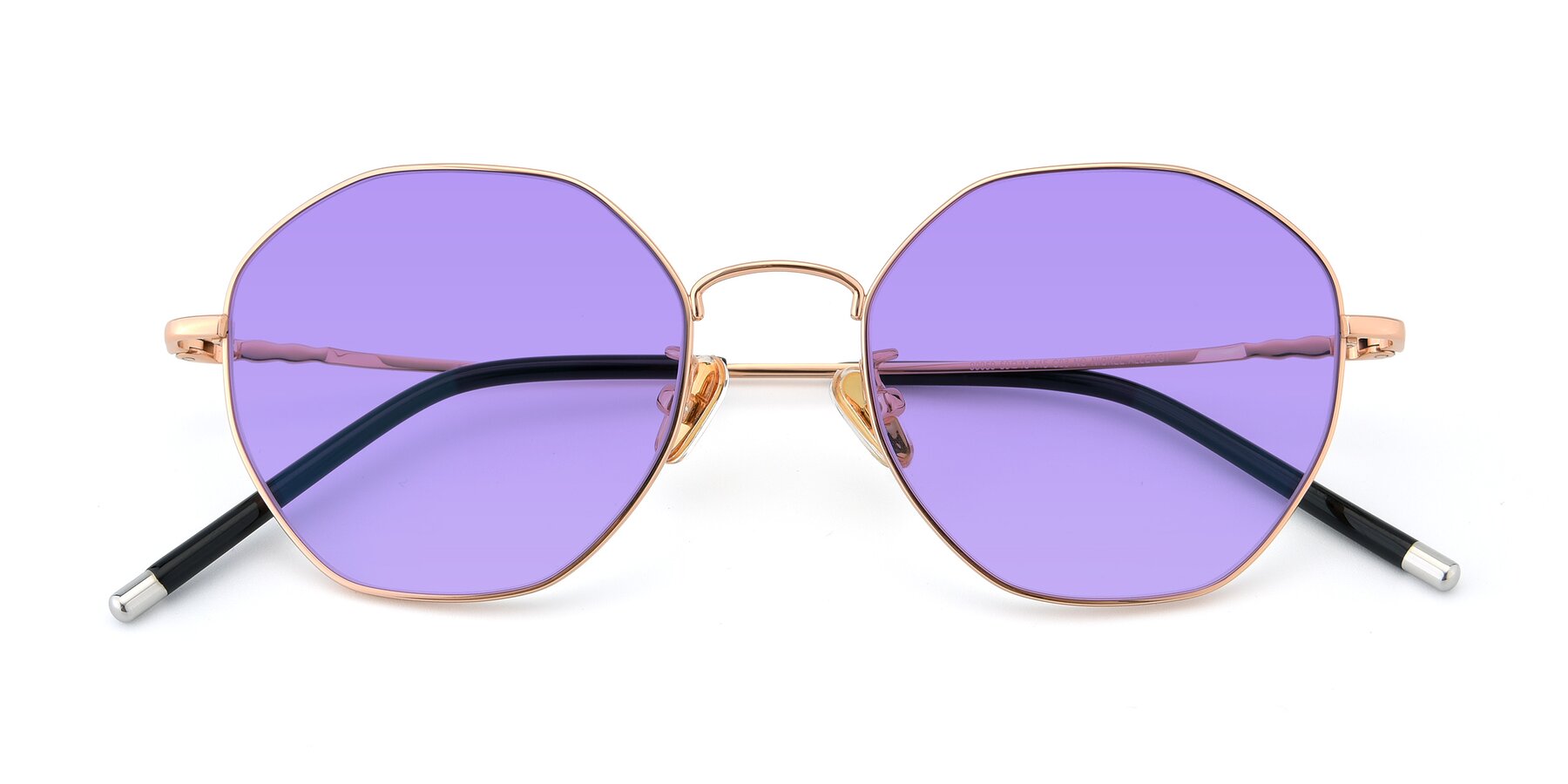 Folded Front of 90059 in Gold with Medium Purple Tinted Lenses