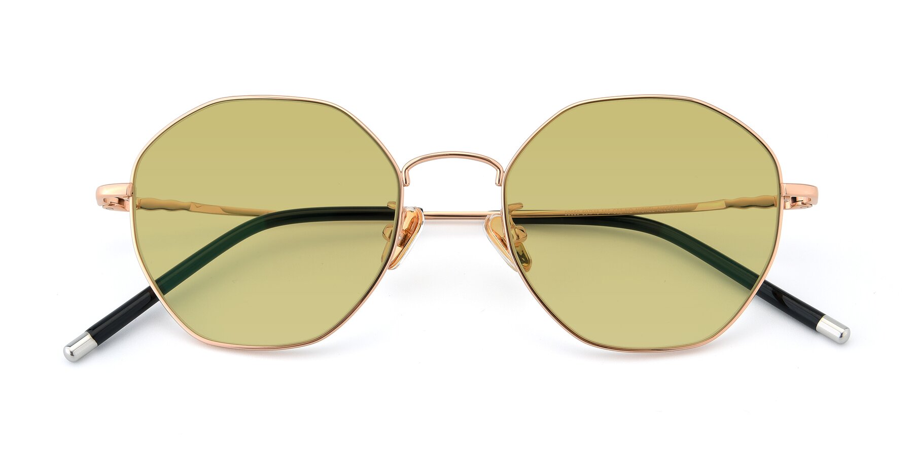 Folded Front of 90059 in Gold with Medium Champagne Tinted Lenses