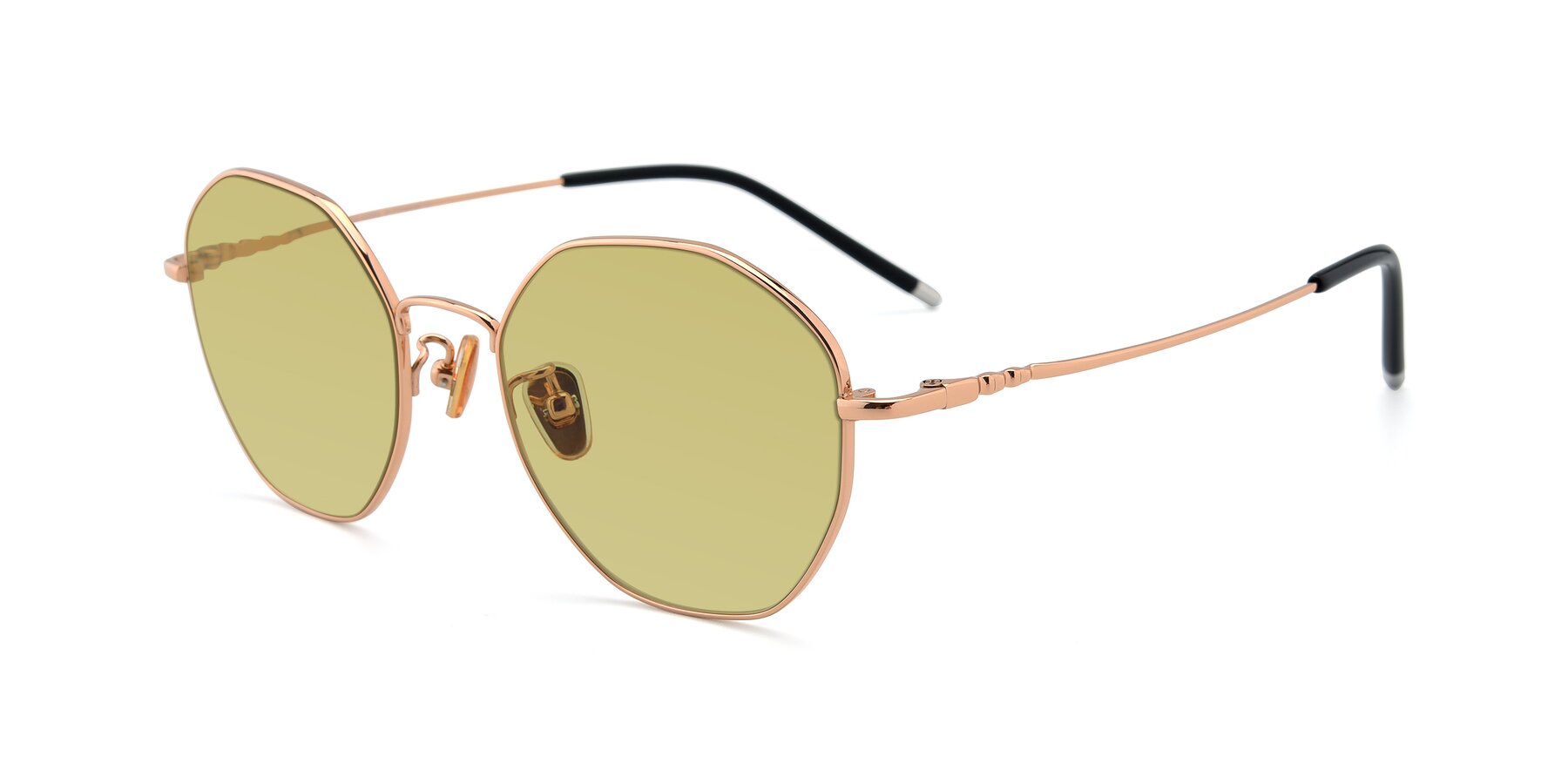Angle of 90059 in Gold with Medium Champagne Tinted Lenses
