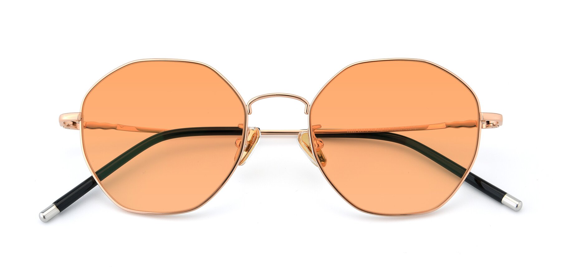 Folded Front of 90059 in Gold with Medium Orange Tinted Lenses
