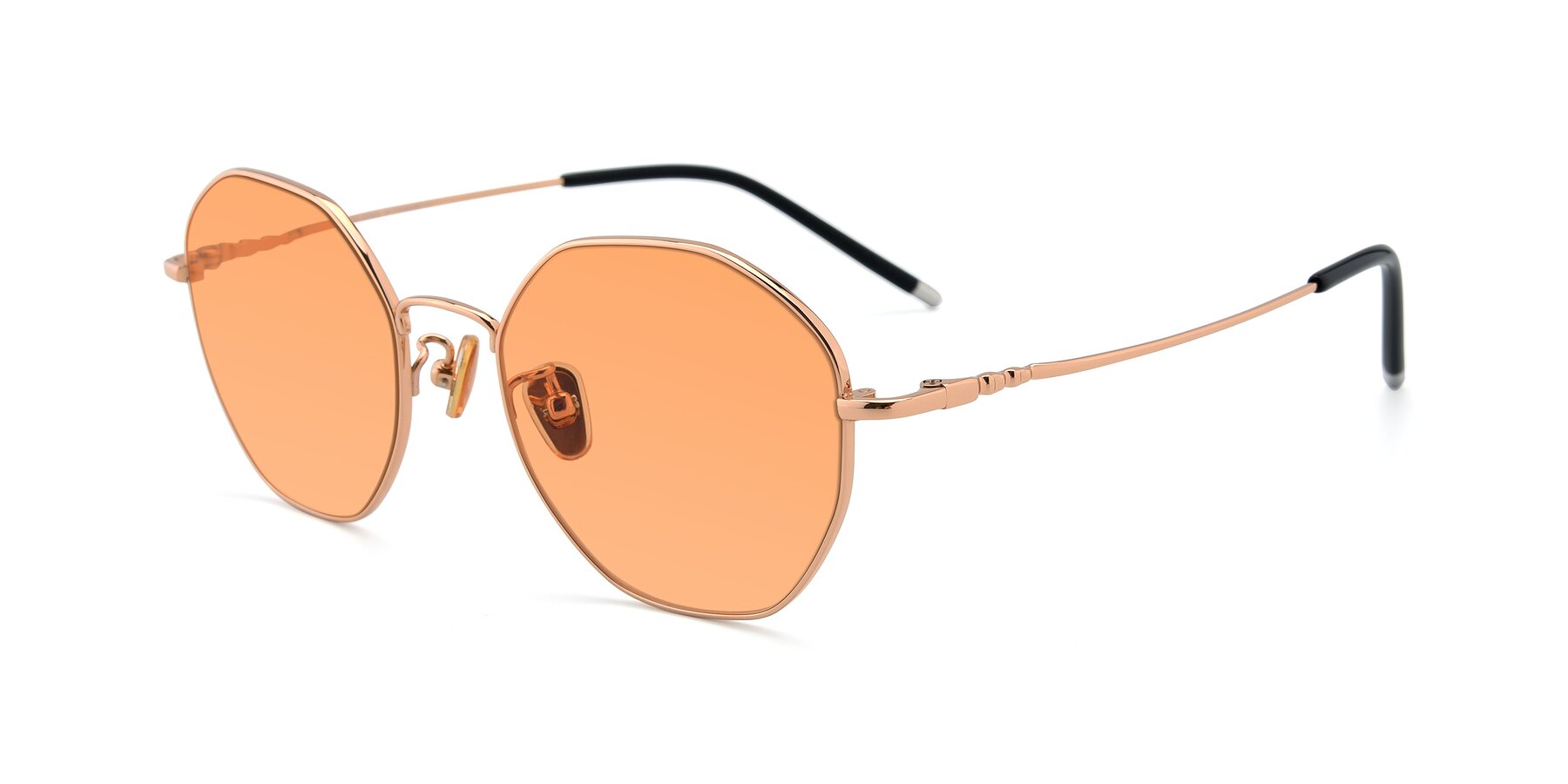 Angle of 90059 in Gold with Medium Orange Tinted Lenses