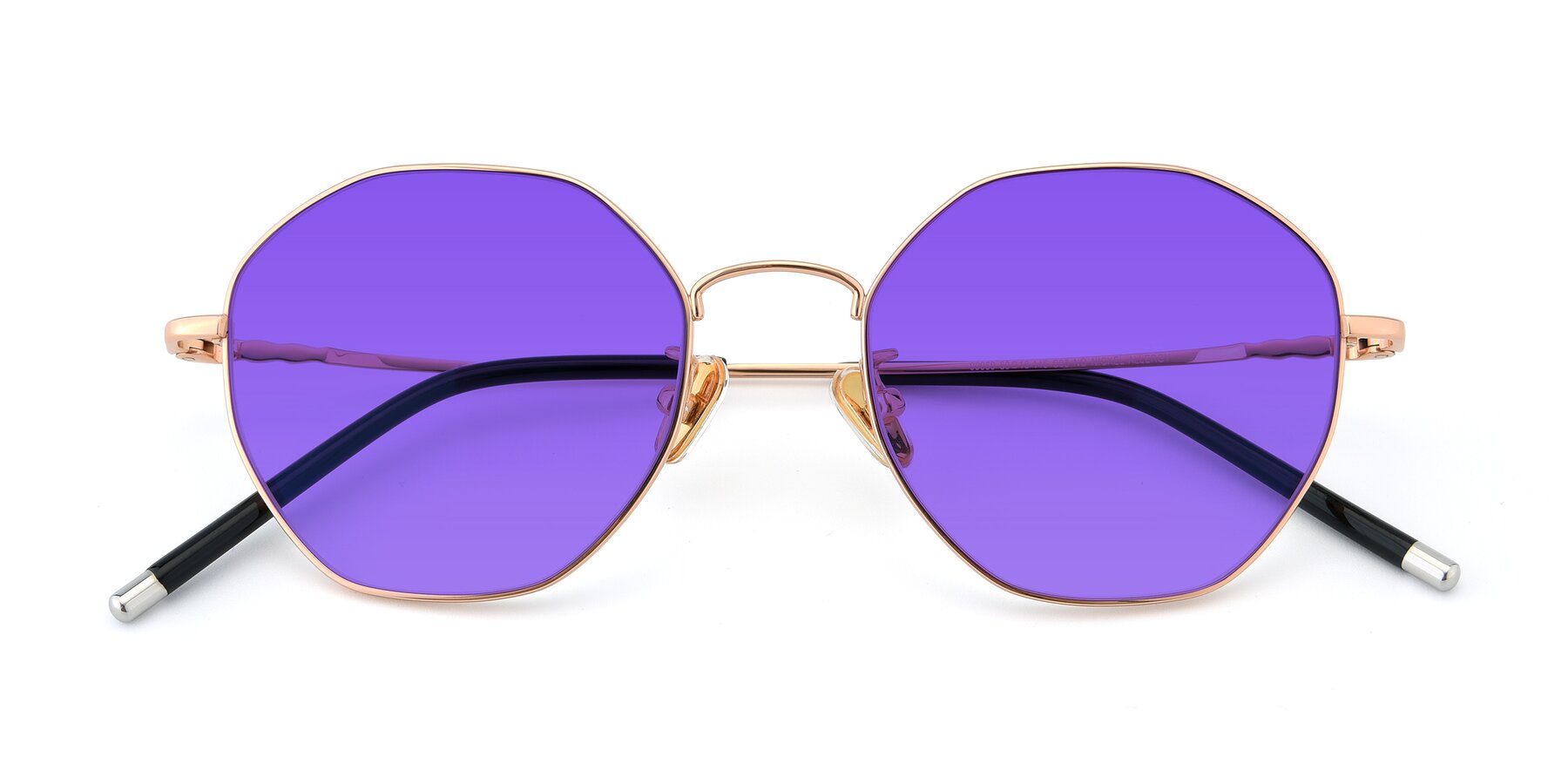 Folded Front of 90059 in Gold with Purple Tinted Lenses