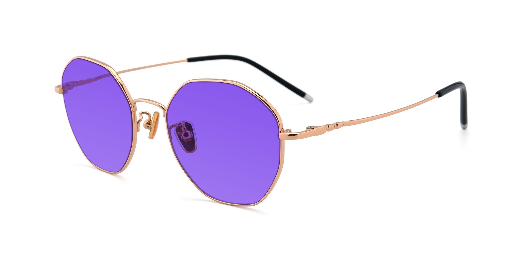 Angle of 90059 in Gold with Purple Tinted Lenses