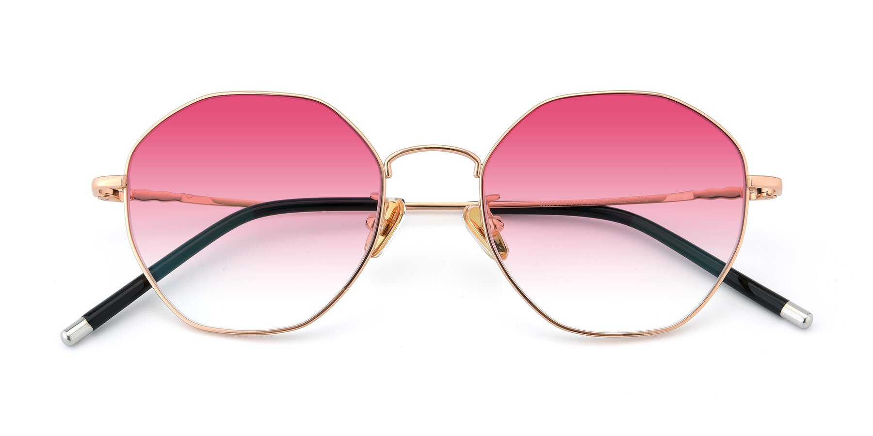 Folded Front of 90059 in Gold with Pink Gradient Lenses