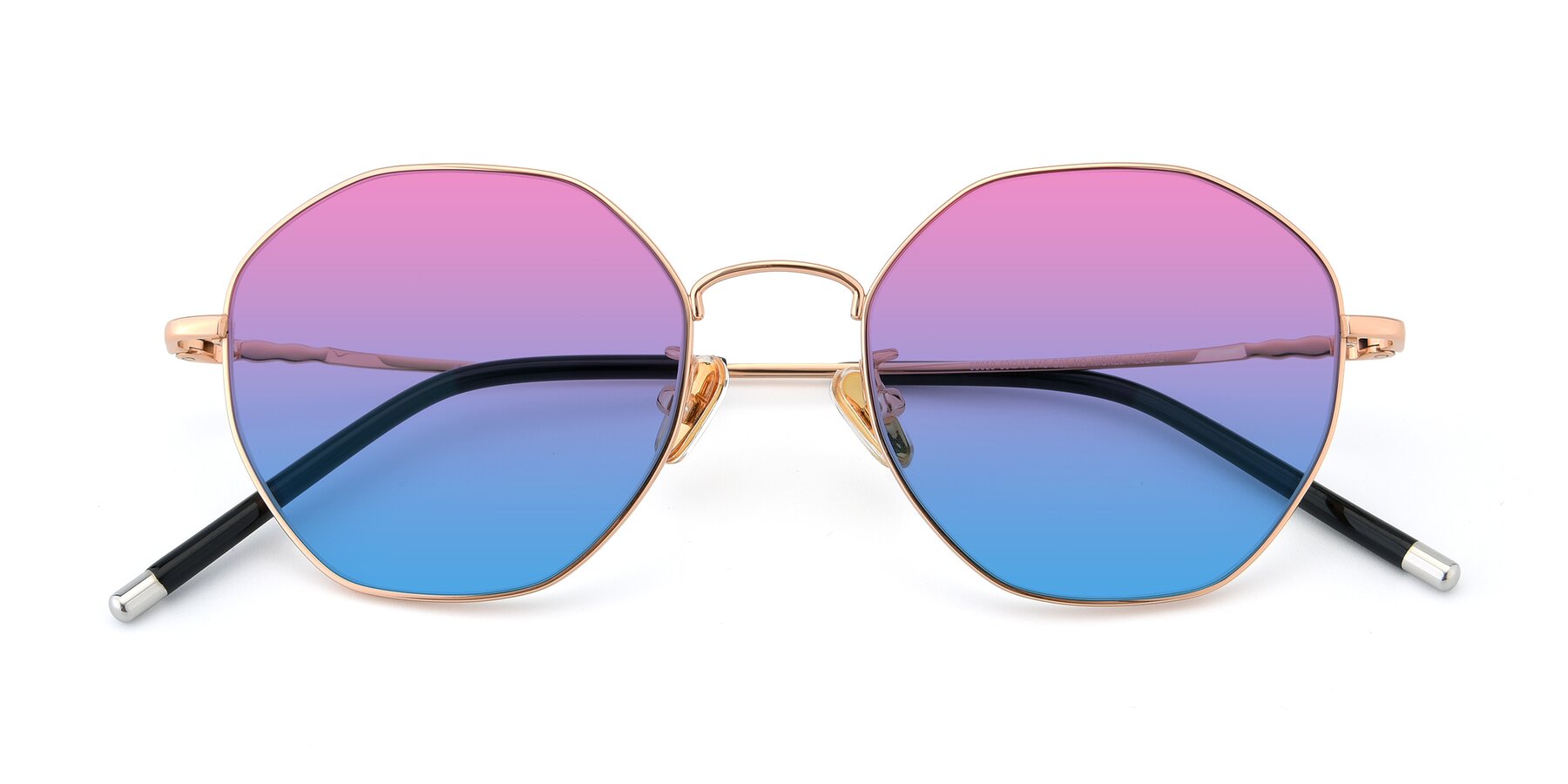 Folded Front of 90059 in Gold with Pink / Blue Gradient Lenses