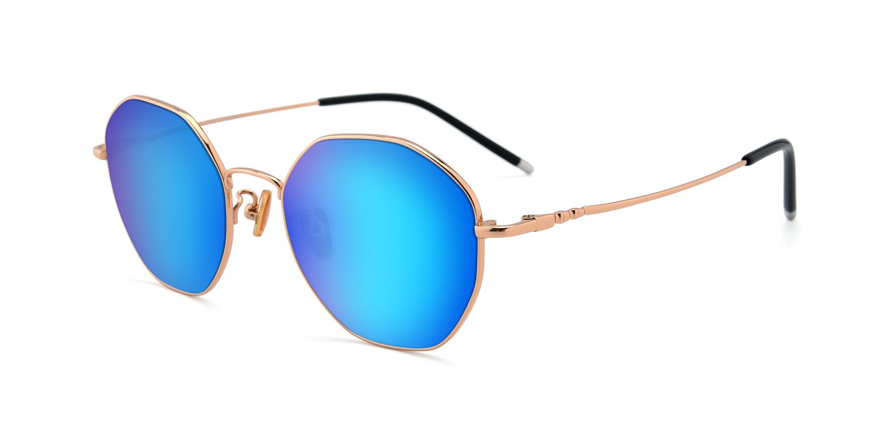 Angle of 90059 in Gold with Blue Mirrored Lenses