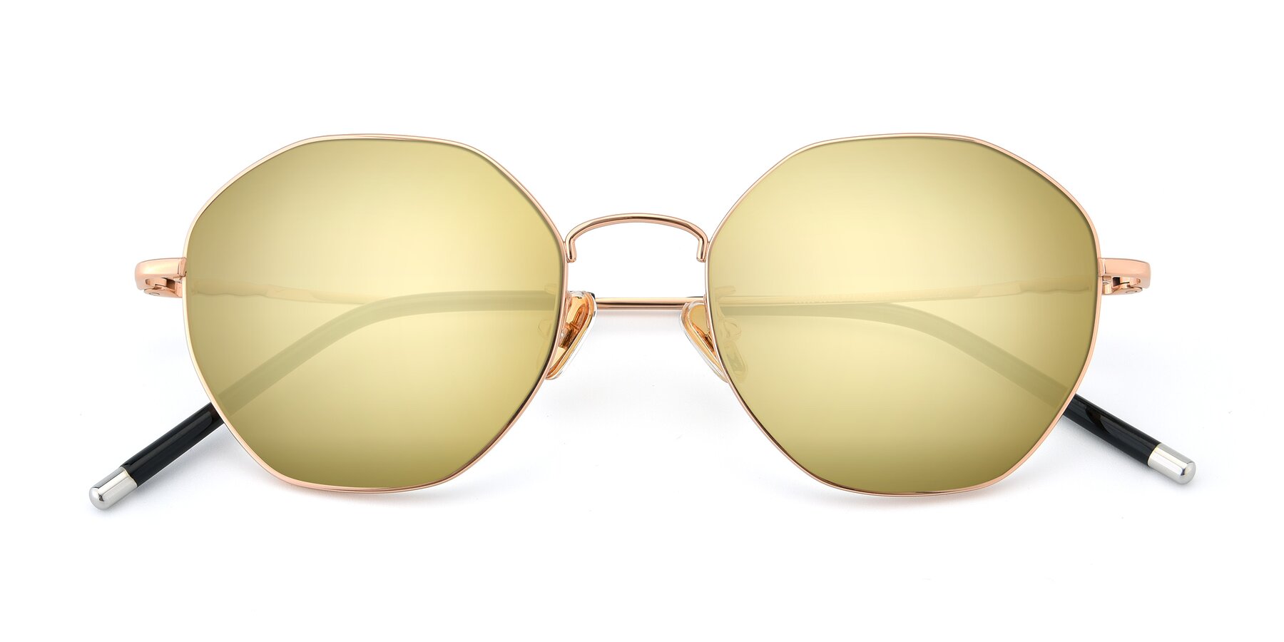 Folded Front of 90059 in Gold with Gold Mirrored Lenses