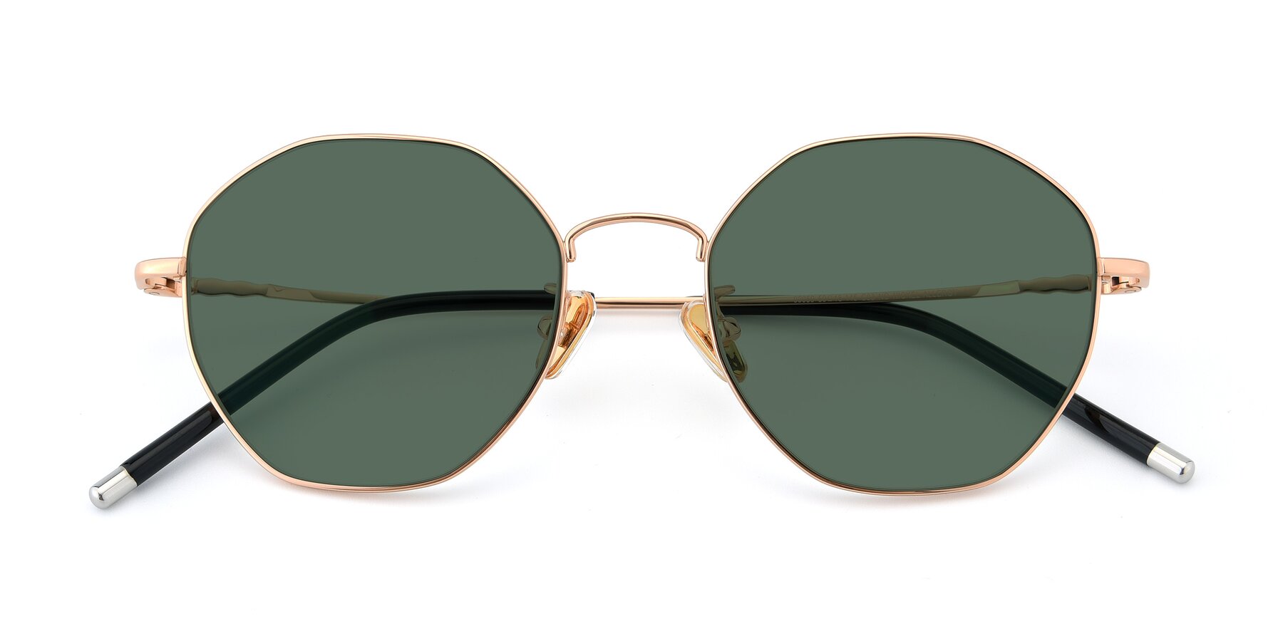 Folded Front of 90059 in Gold with Green Polarized Lenses