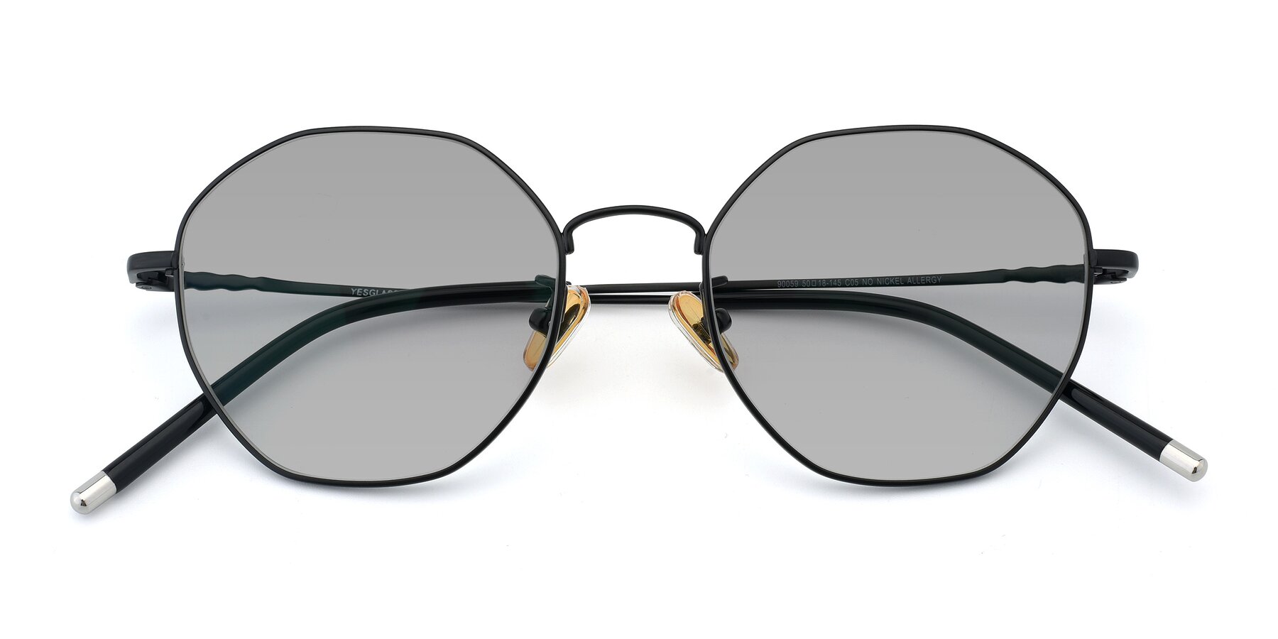Folded Front of 90059 in Black with Light Gray Tinted Lenses