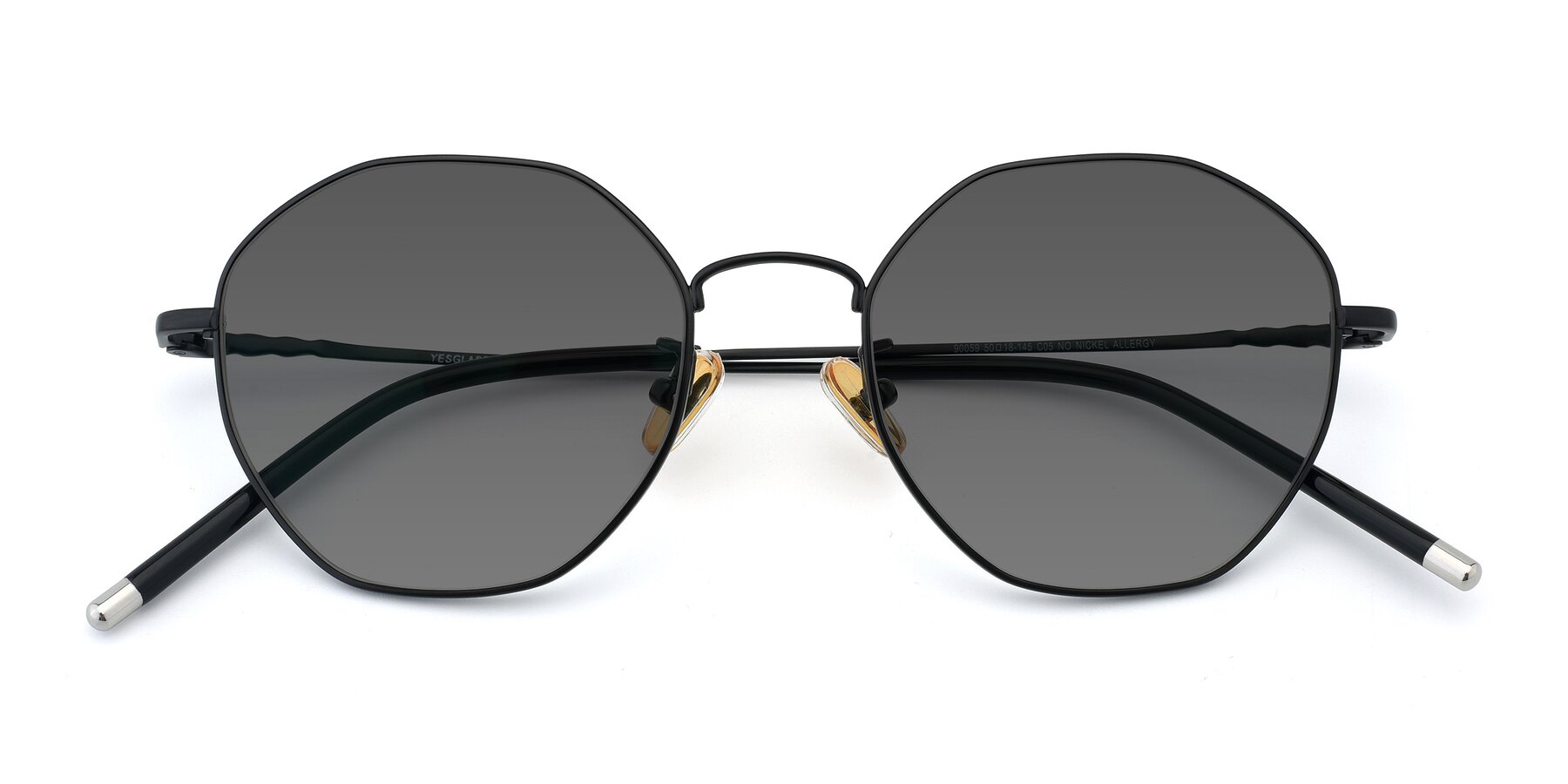 Folded Front of 90059 in Black with Medium Gray Tinted Lenses